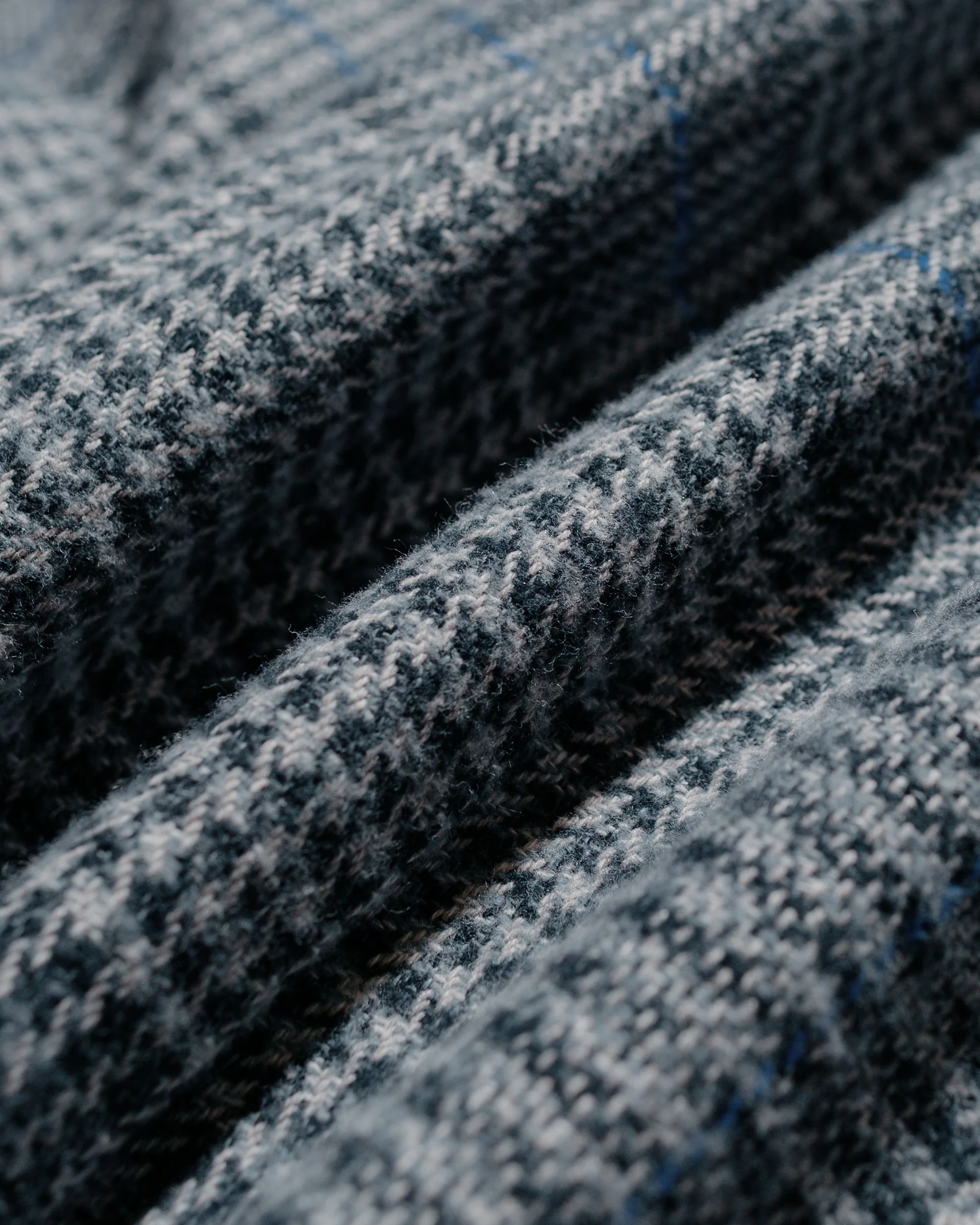 Gitman Vintage Bros. Grey Cotton Tweed Check Shirt - Image 5