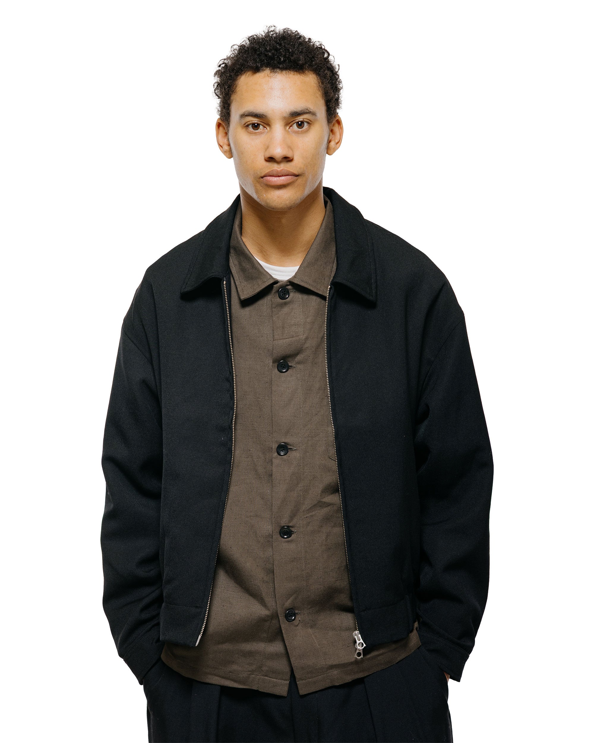 James Coward Machine Jacket Black Wool Gabardine - Image 2