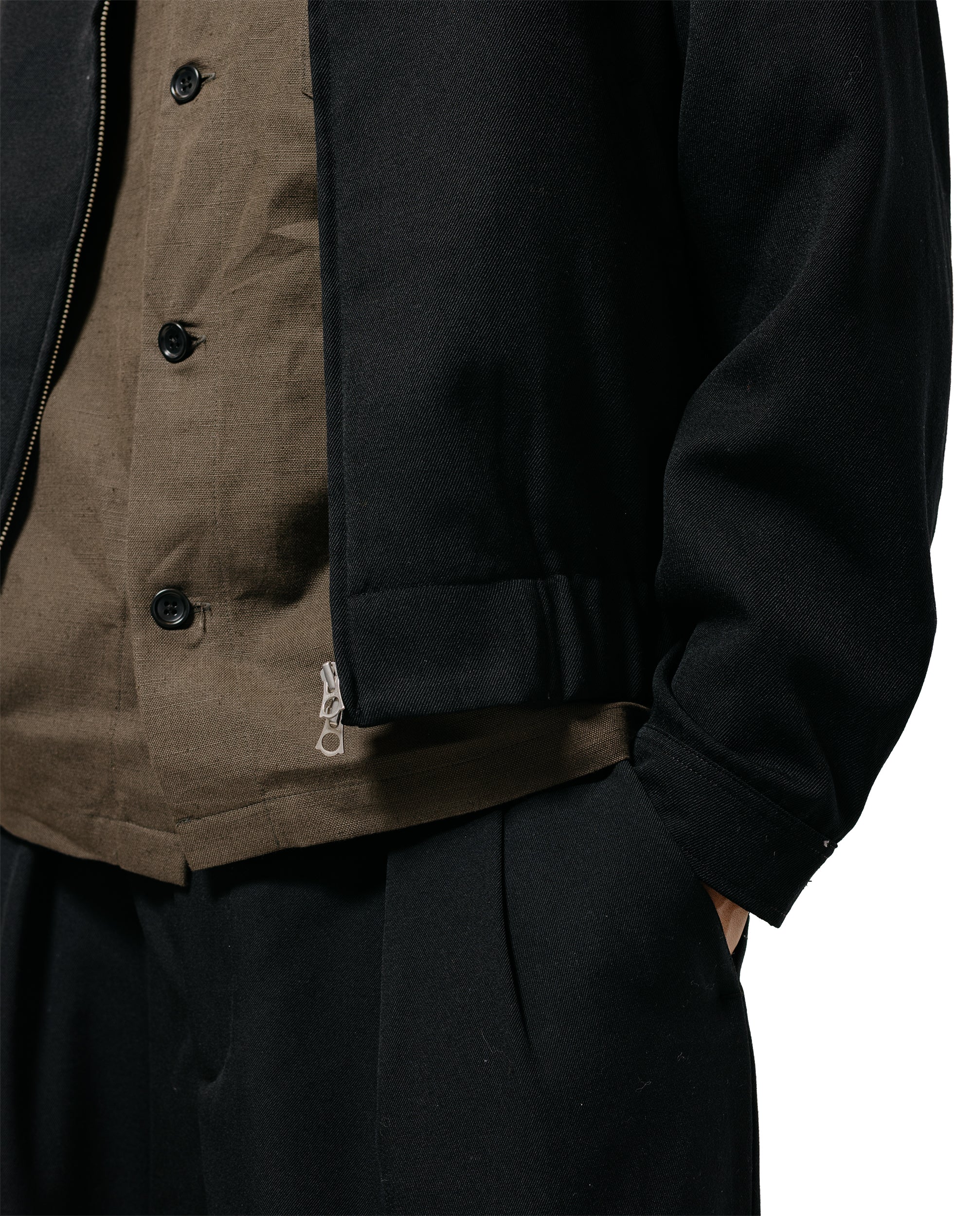 James Coward Machine Jacket Black Wool Gabardine - Image 4