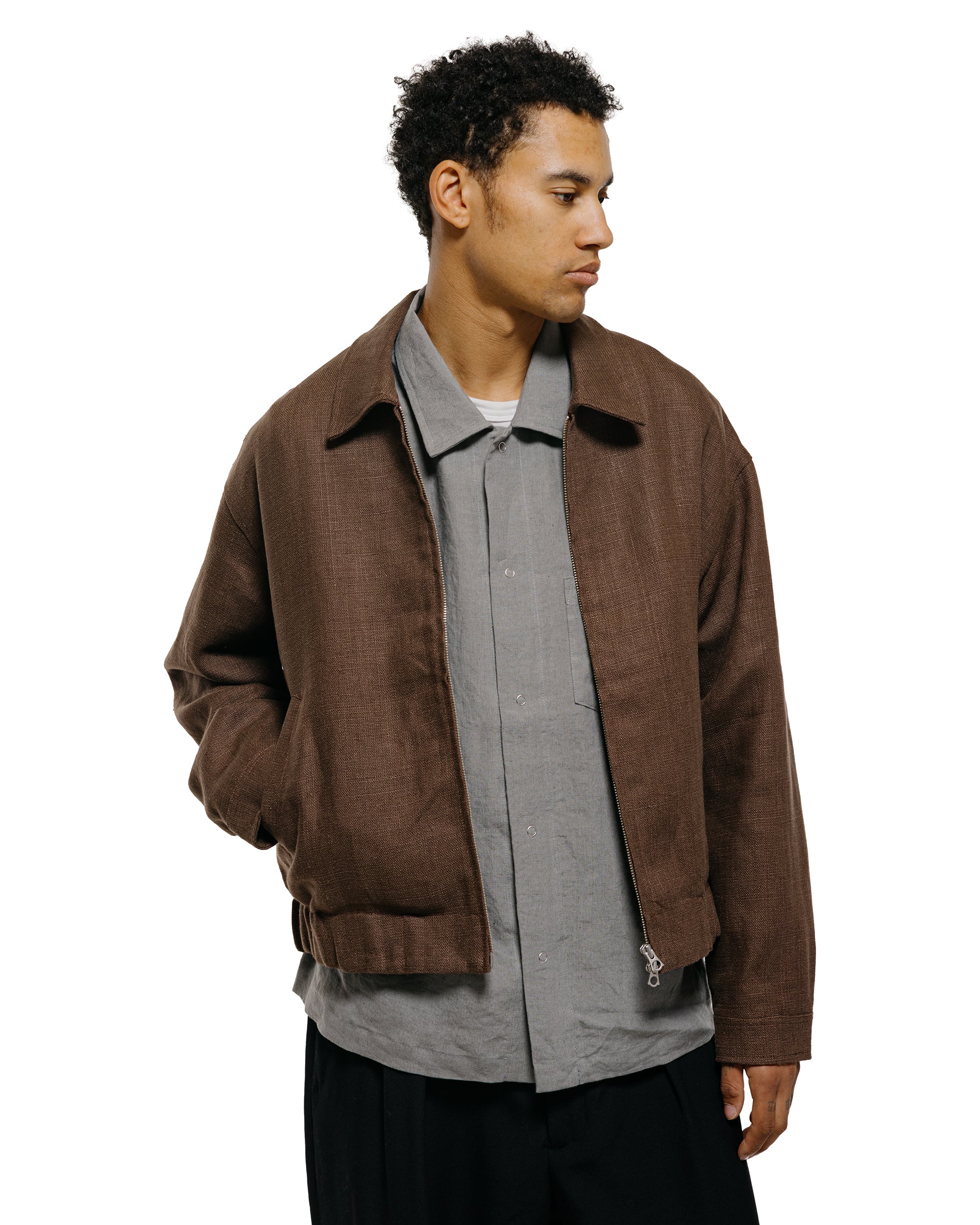 James Coward Machine Jacket Brown Belgian Linen - Image 2