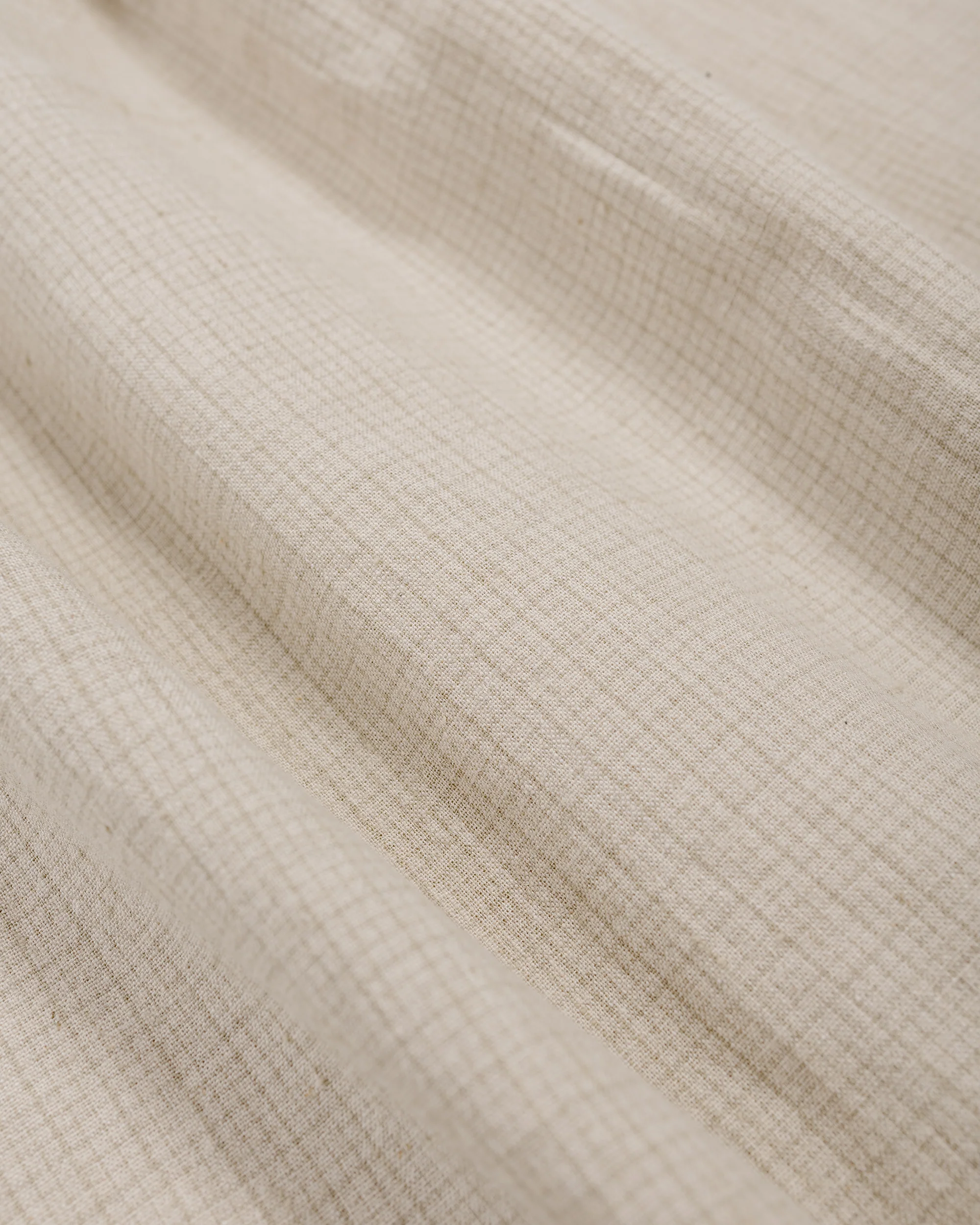 James Coward Workshop Shirt Natural Grid Cotton Linen Gingham - Image 6