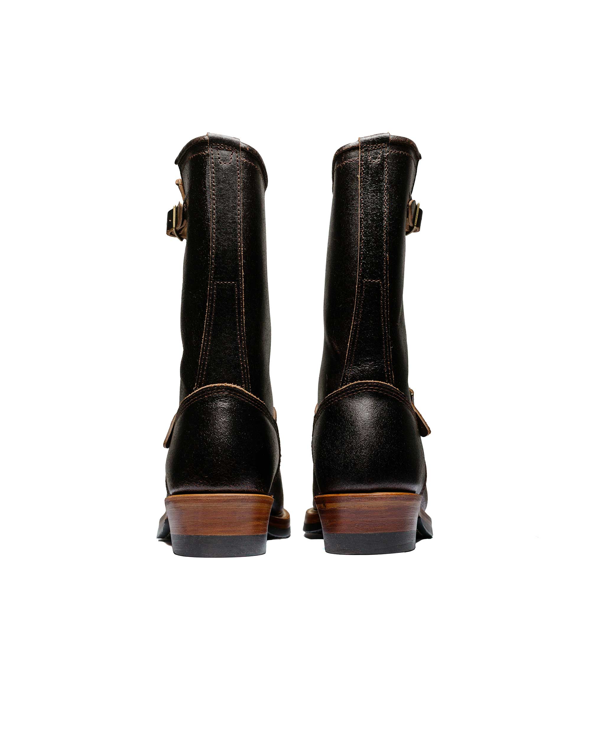 John Lofgren Bootmaker Wabash Engineer Boots Horween Waxed Flesh Dark Brown - Image 4