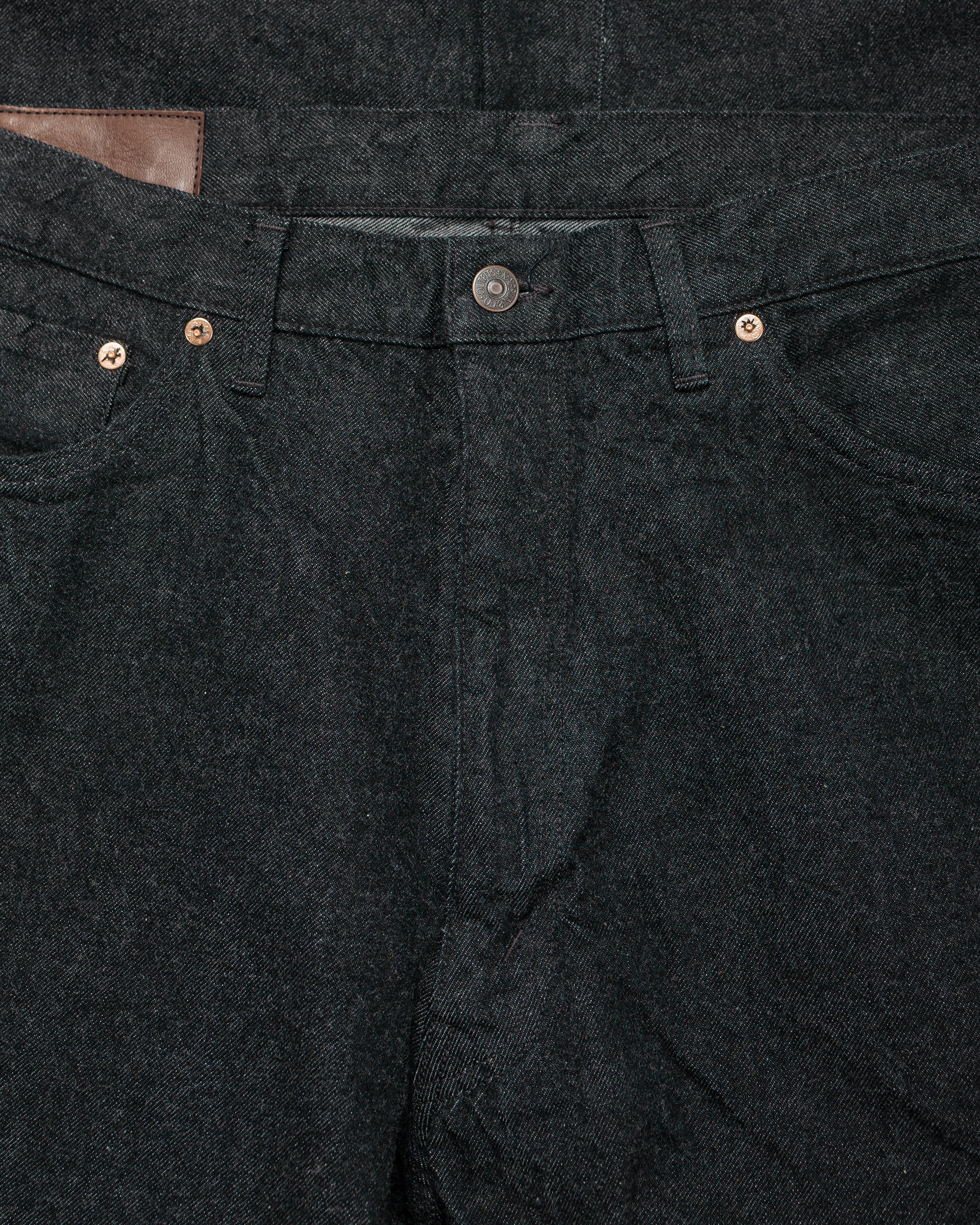 KAPTAIN SUNSHINE 5P Zipper Front Denim Pants Black One Wash - Image 5