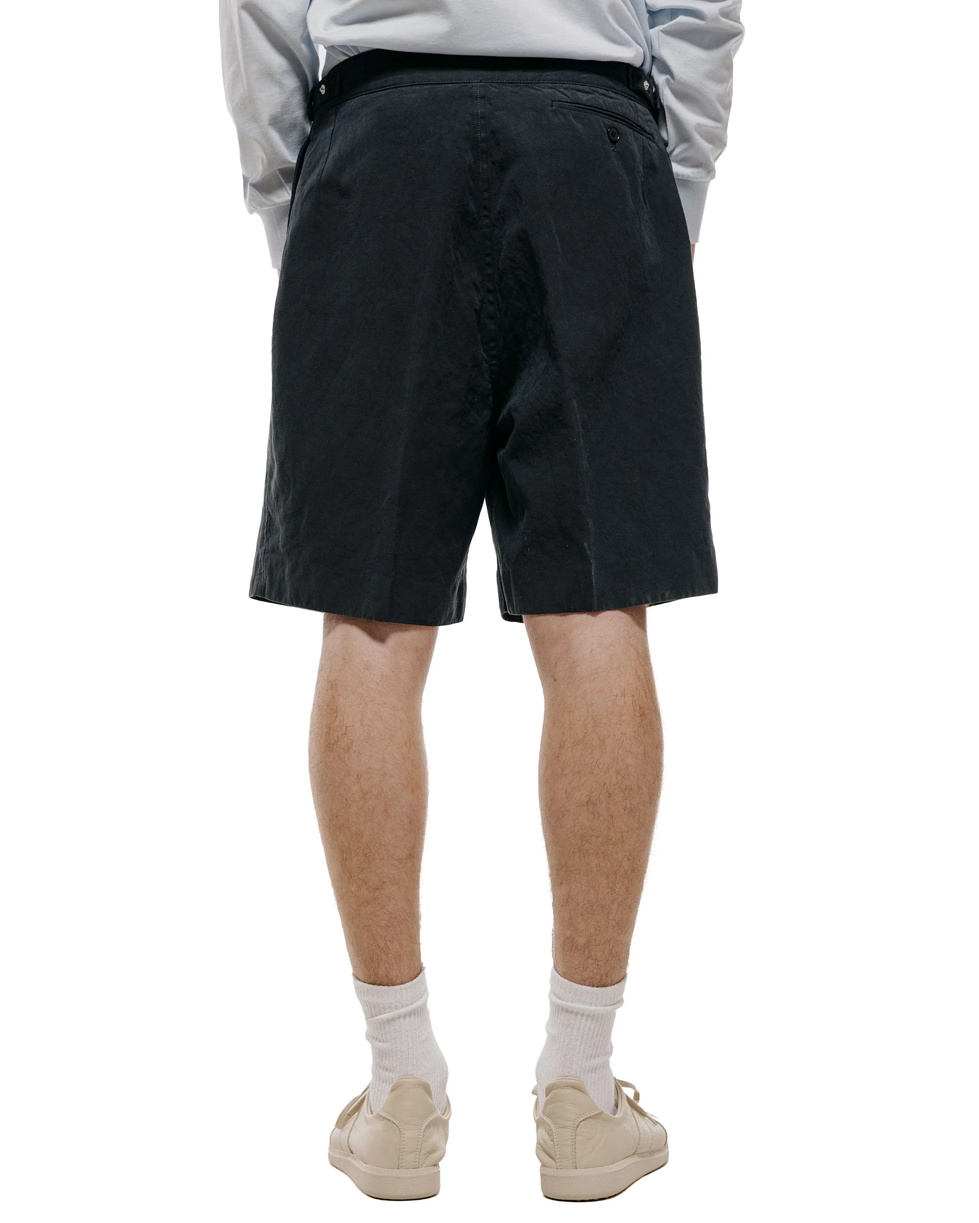 Lady White Co. KAPTAIN SUNSHINE Cotton Linen Shorts Charcoal - Image 3