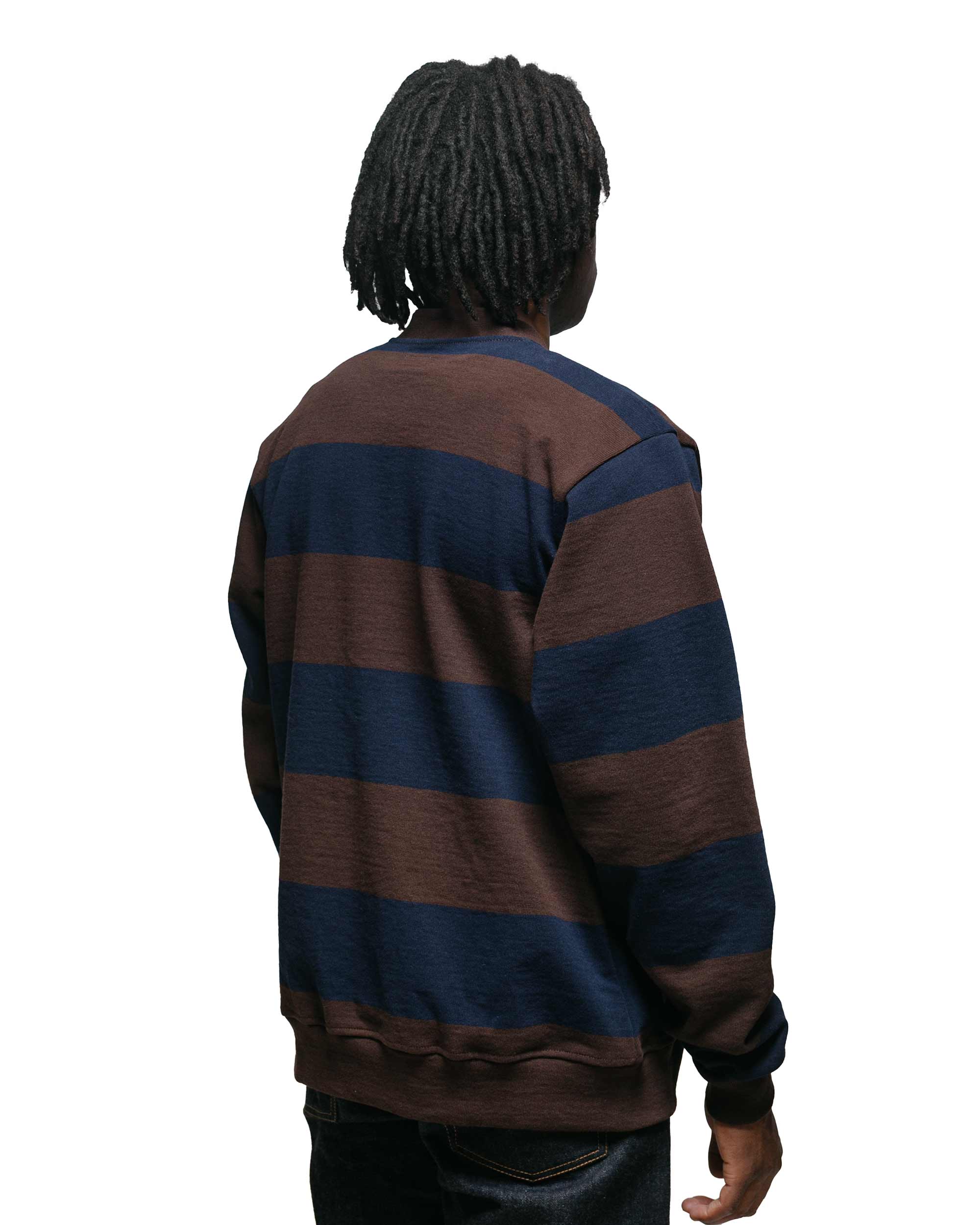 Lost & Found Classic Cardigan Navy/Brown - Image 3