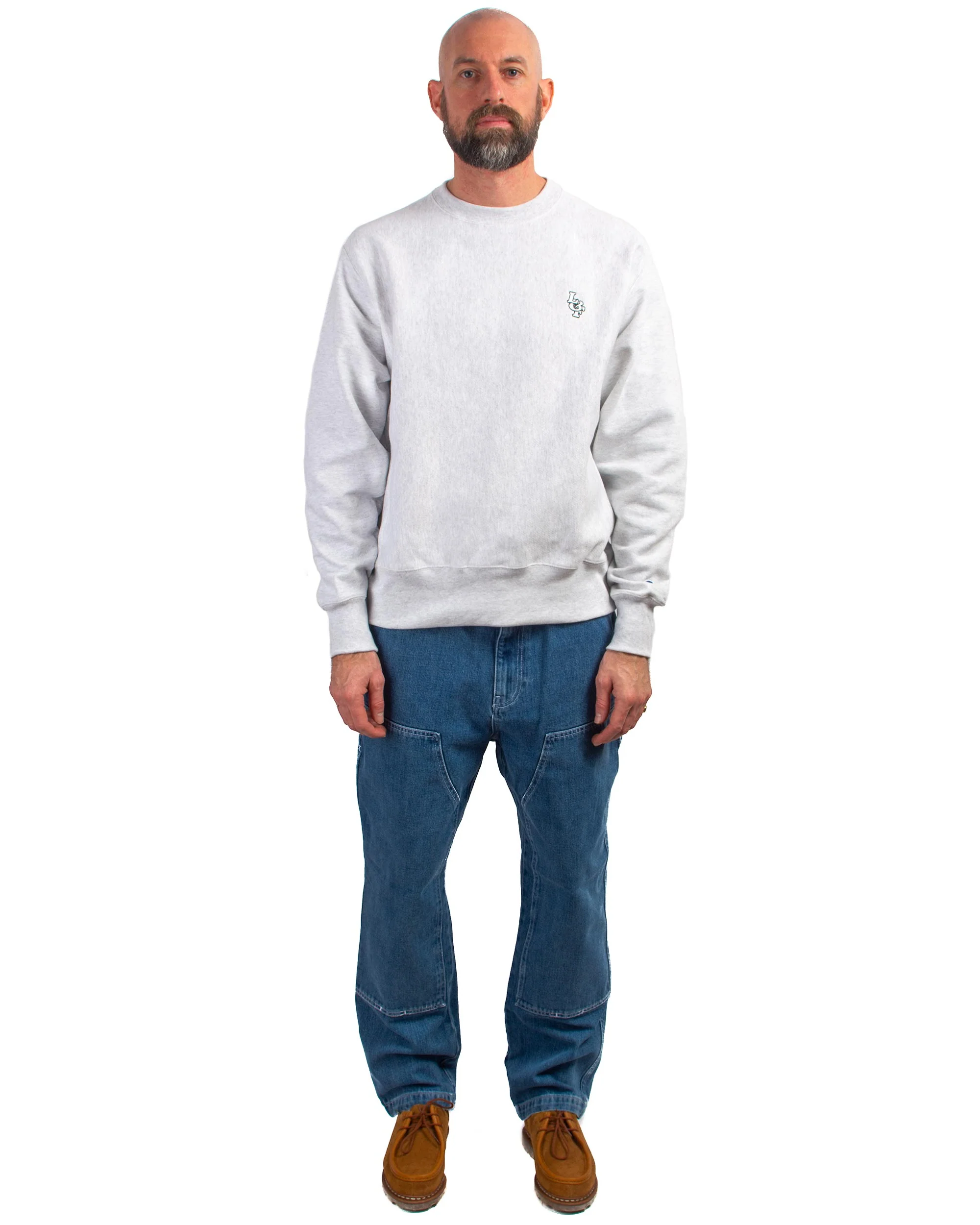 Lost & Found Reverse Weave Crewneck Silver Grey - Image 2