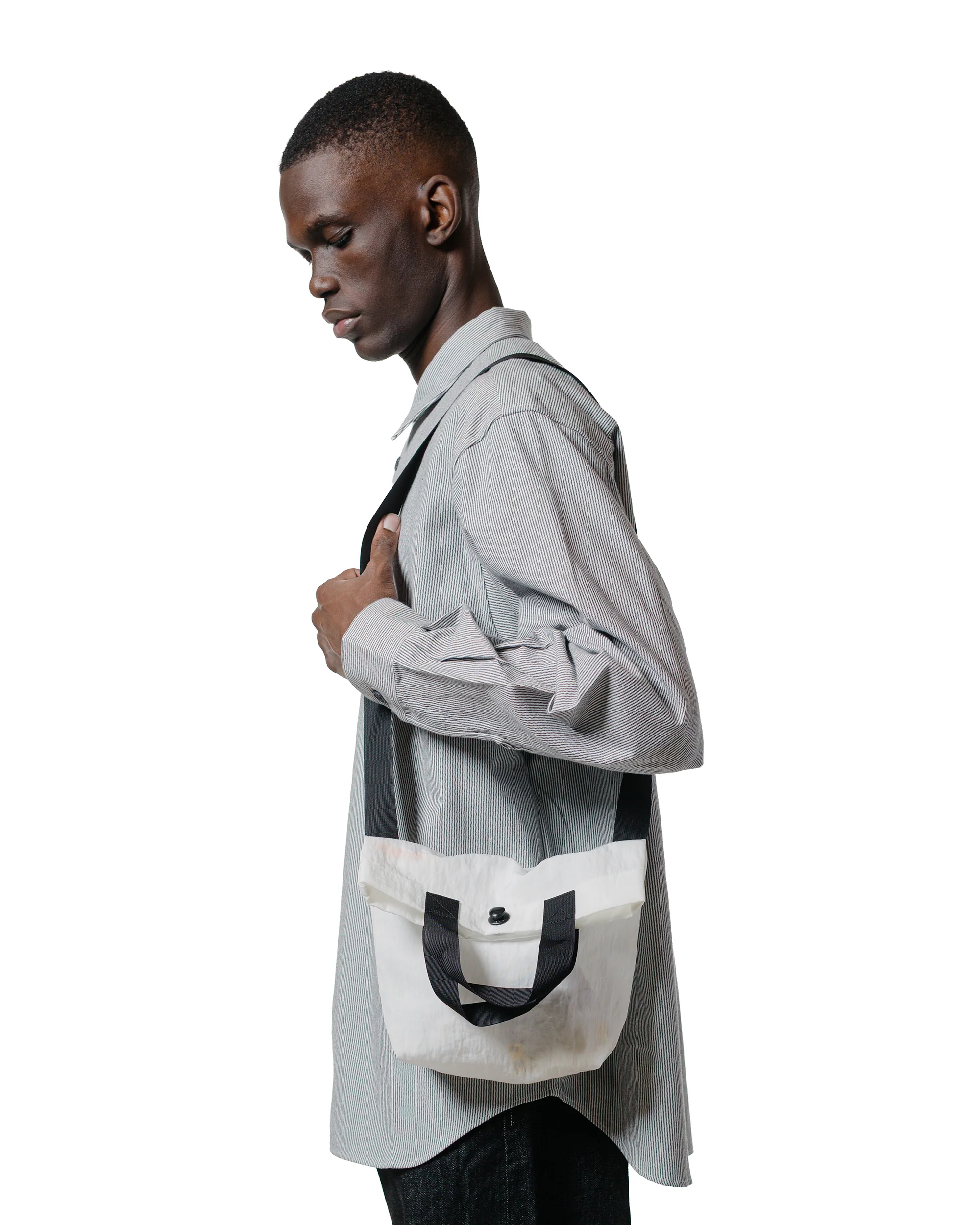 MAN-TLE R19 Bag-4 Mini Tote White Nylon - Image 2
