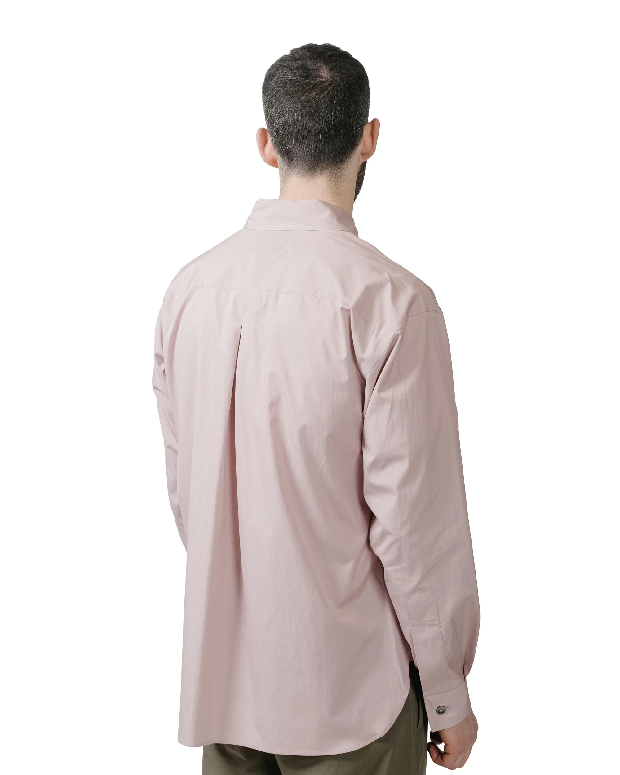 Margaret Howell Half Placket Shirt Paper Cotton Poplin Dusty Pink - Image 3