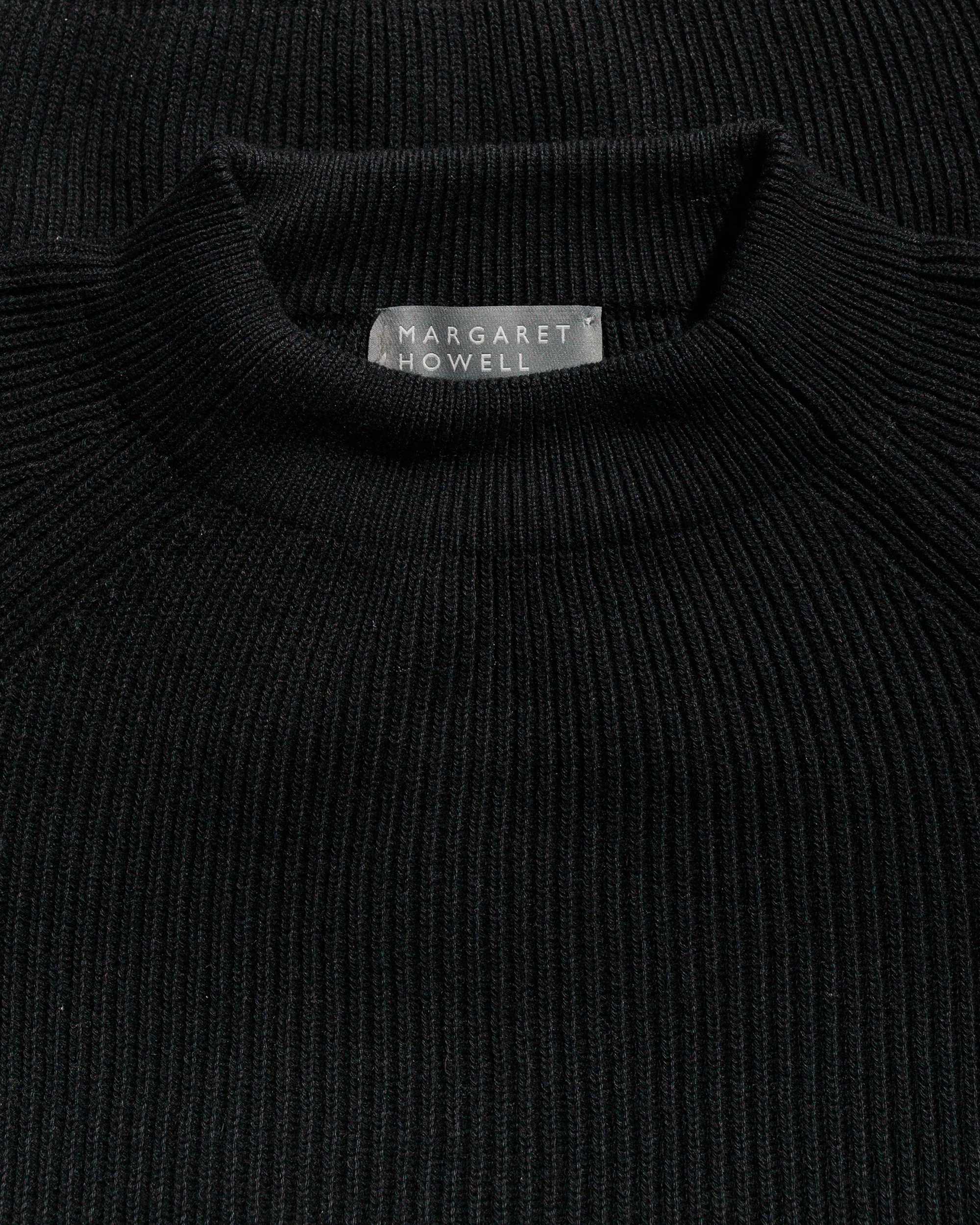 Margaret Howell Simple Rib Crew Neck Cotton Wool Black - Image 5