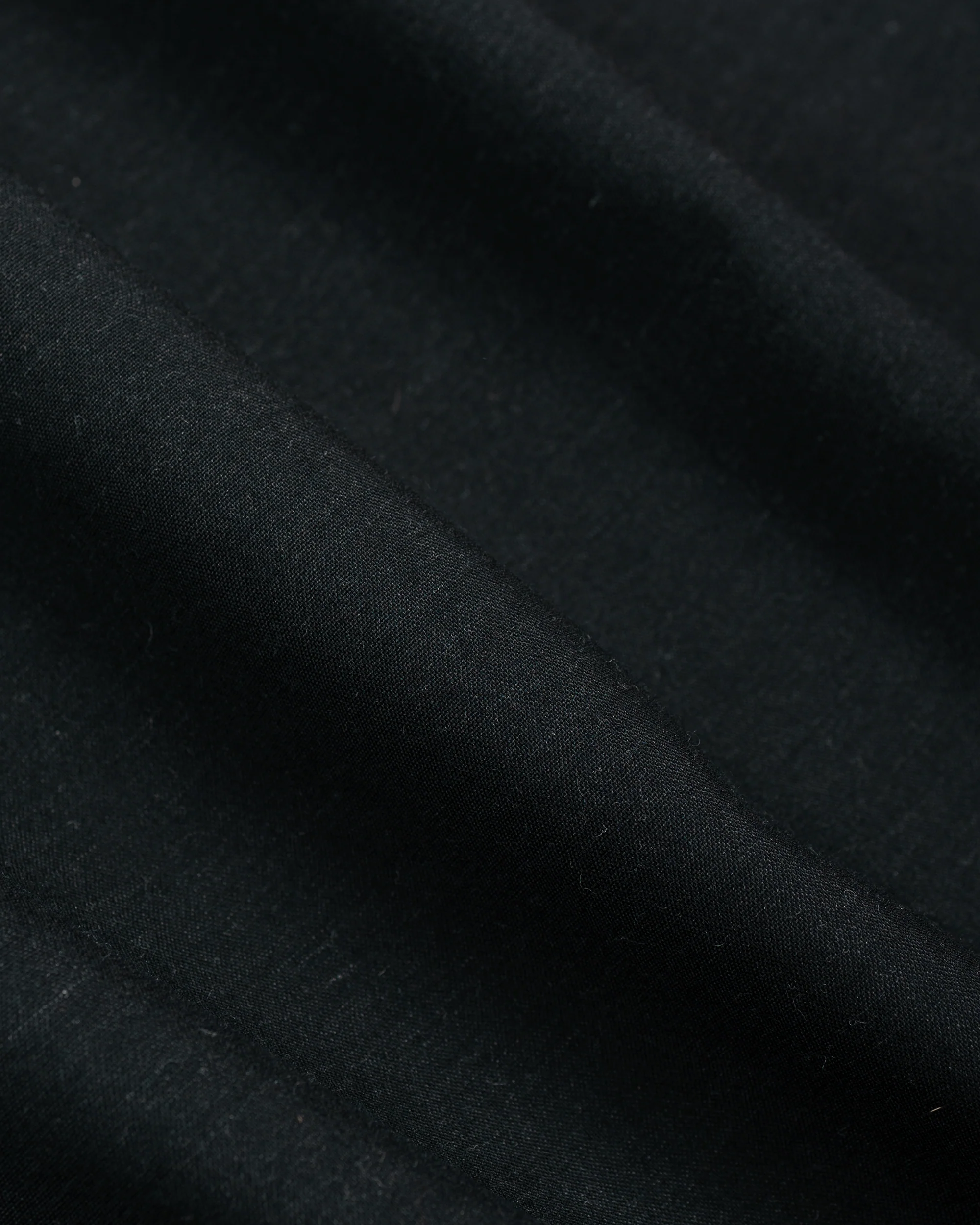 marka Double Pocket Open Collar Shirt 2/72 Wool Tropical Washer Chambray Black - Image 6