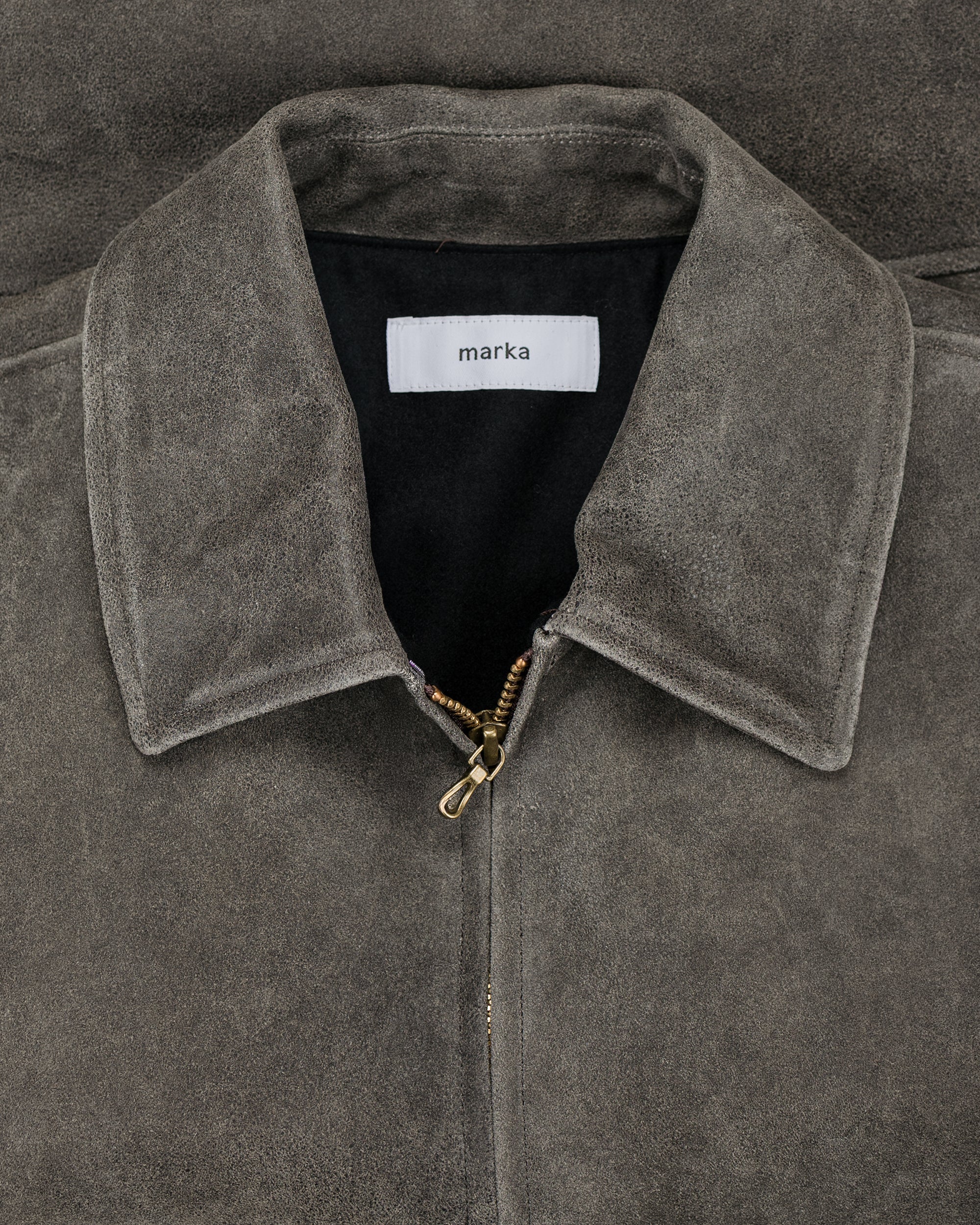 marka Leather Sports Jacket Cracked Goat Leather Dark Brown - Image 5