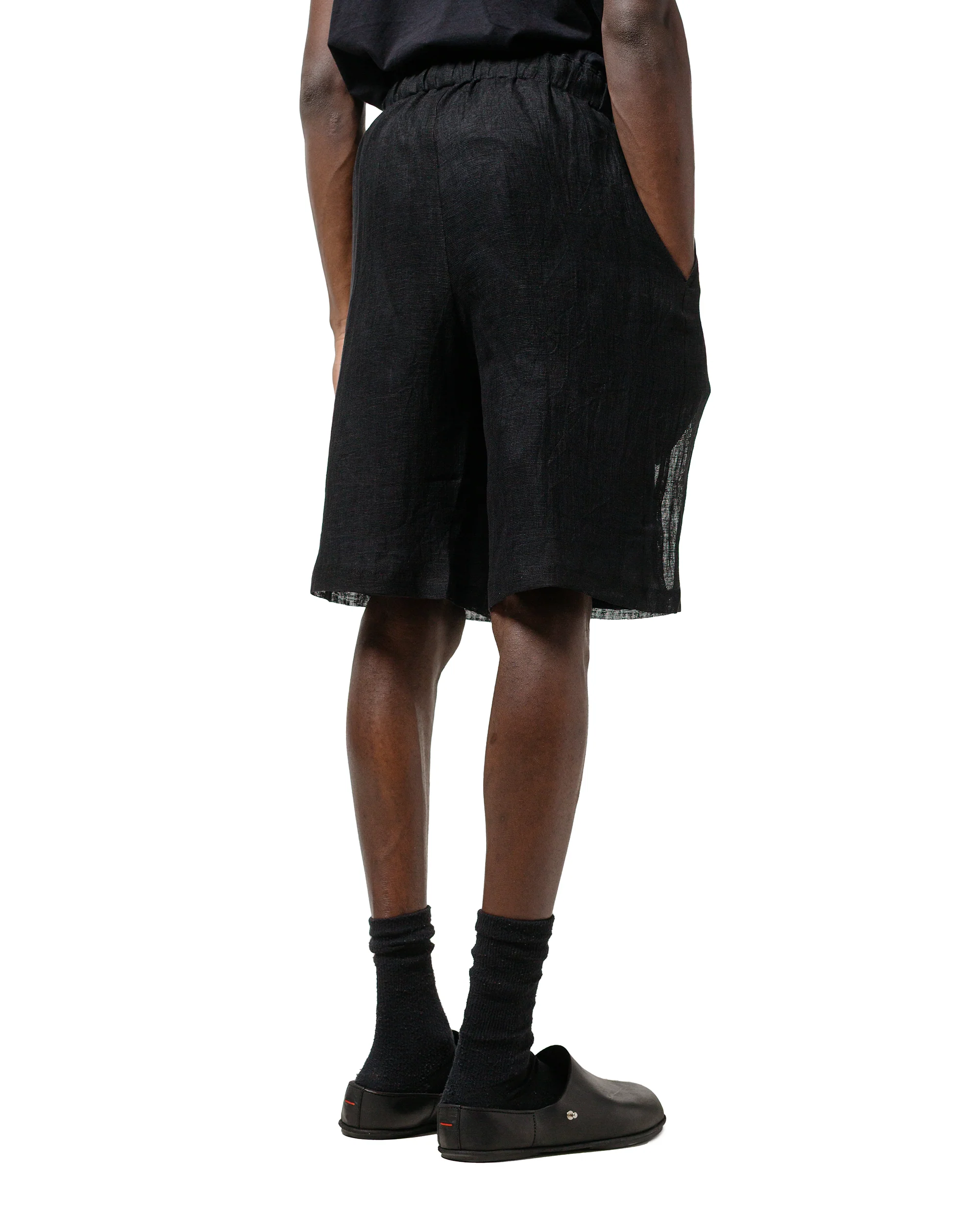 marka Mesh Shorts Linen Mesh Black - Image 3