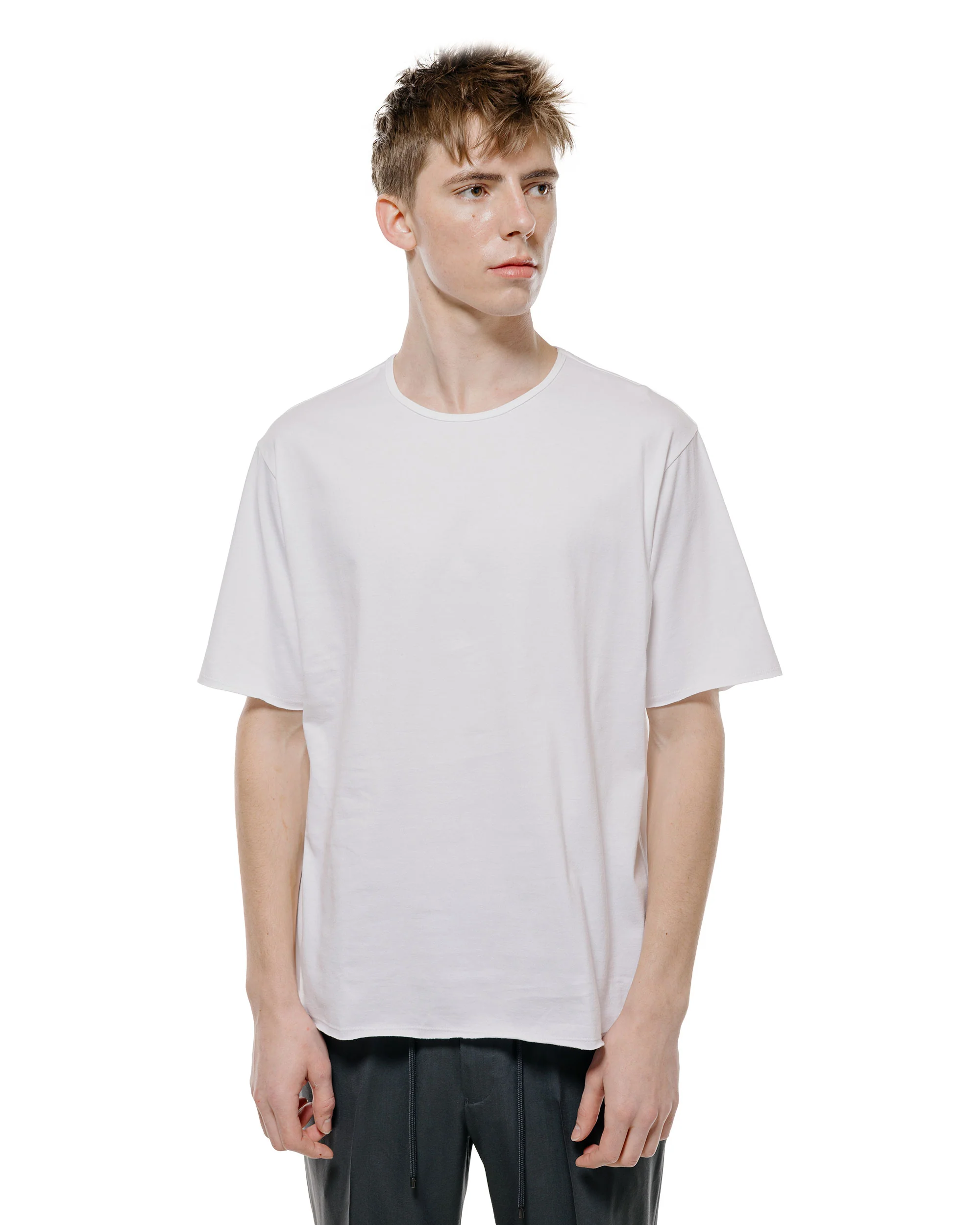 marka Narrow Piping Tee 40/2 Organic Cotton Knit White - Image 2