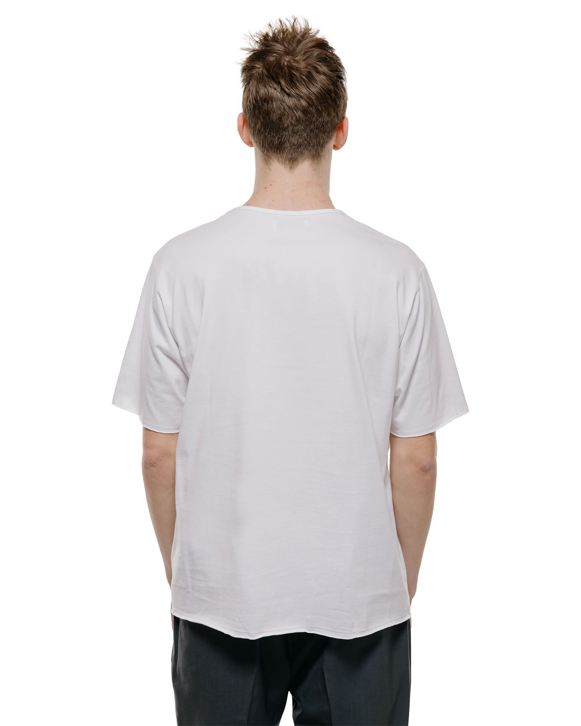 marka Narrow Piping Tee 40/2 Organic Cotton Knit White - Image 3