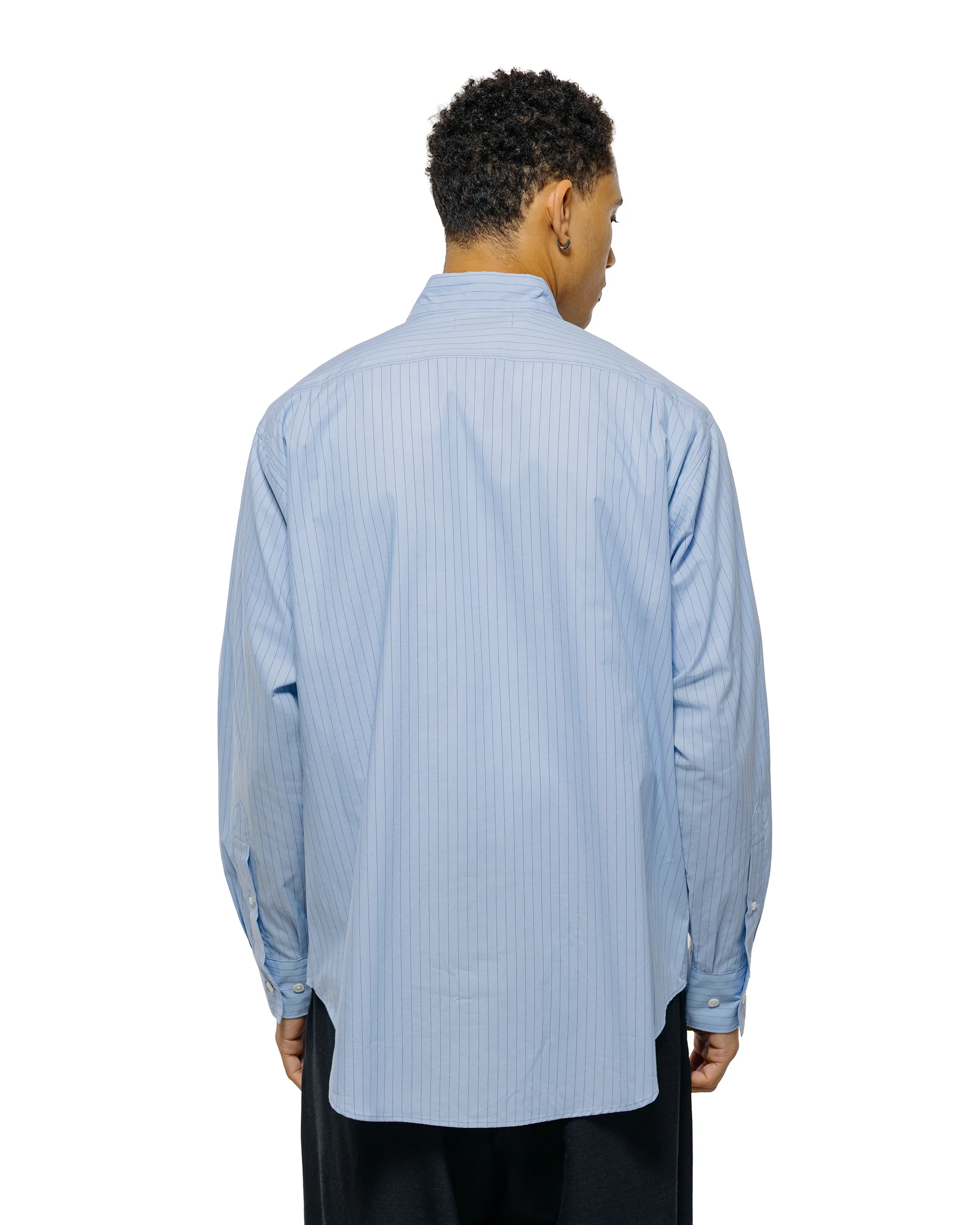 marka Regular Collar Shirt Organic Cotton Stripe Blue Stripe - Image 3
