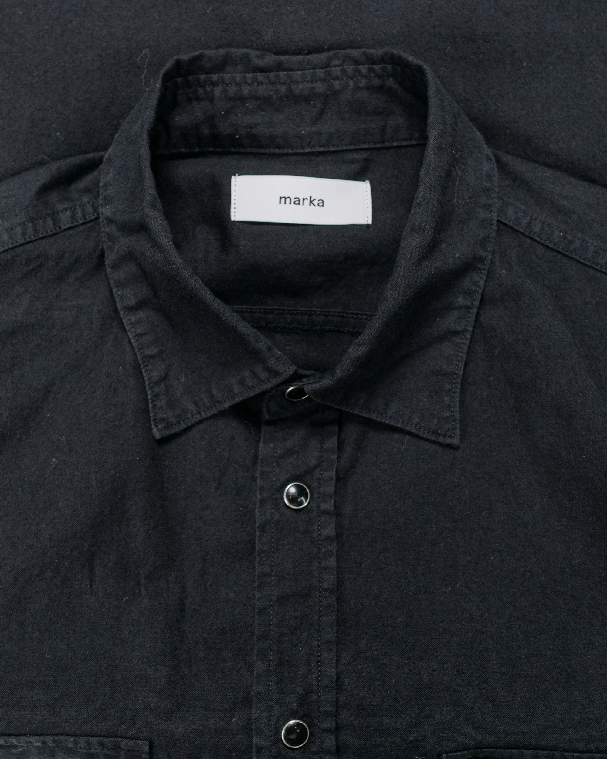 marka Western Shirt Organic Cotton Flannel Black - Image 5