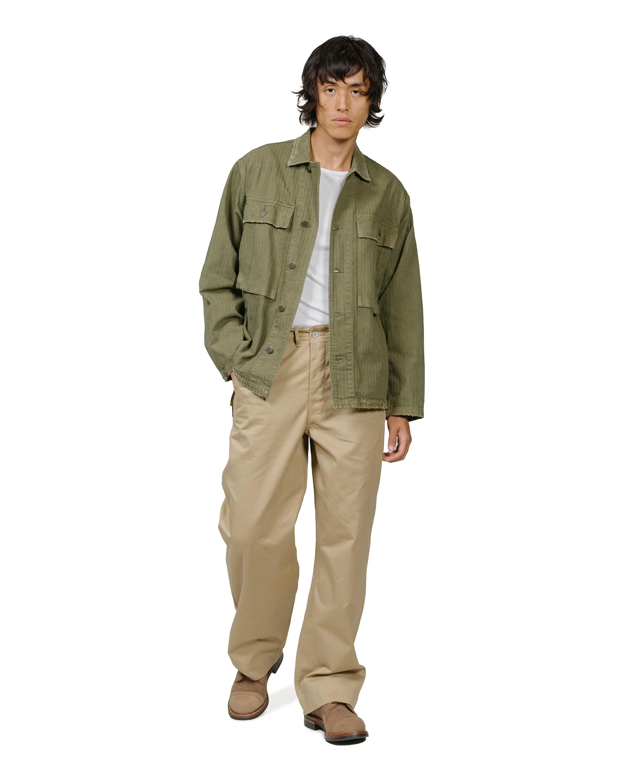 marka M-43 Jacket Cotton Herringbone Olive - Image 4
