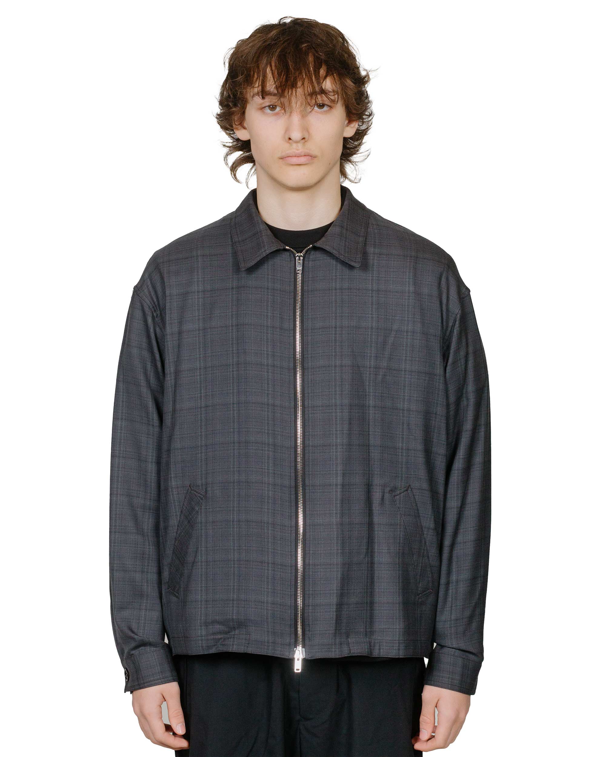 MARKAWARE Sports Jacket 2/80 Organic Wool Check Viyella Charcoal Check - Image 2
