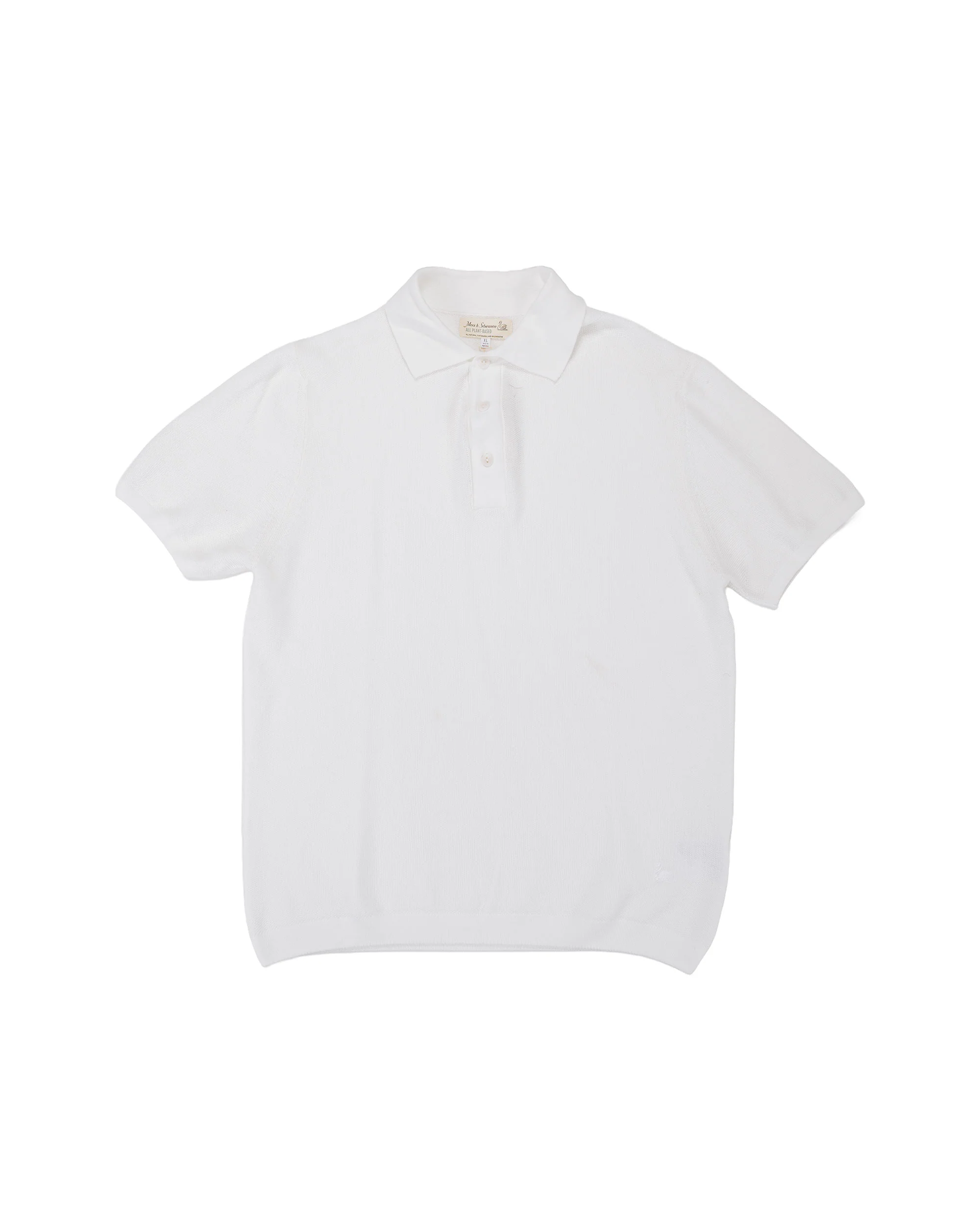 Merz B. Schwanen KPLP02 Knitted Polo White