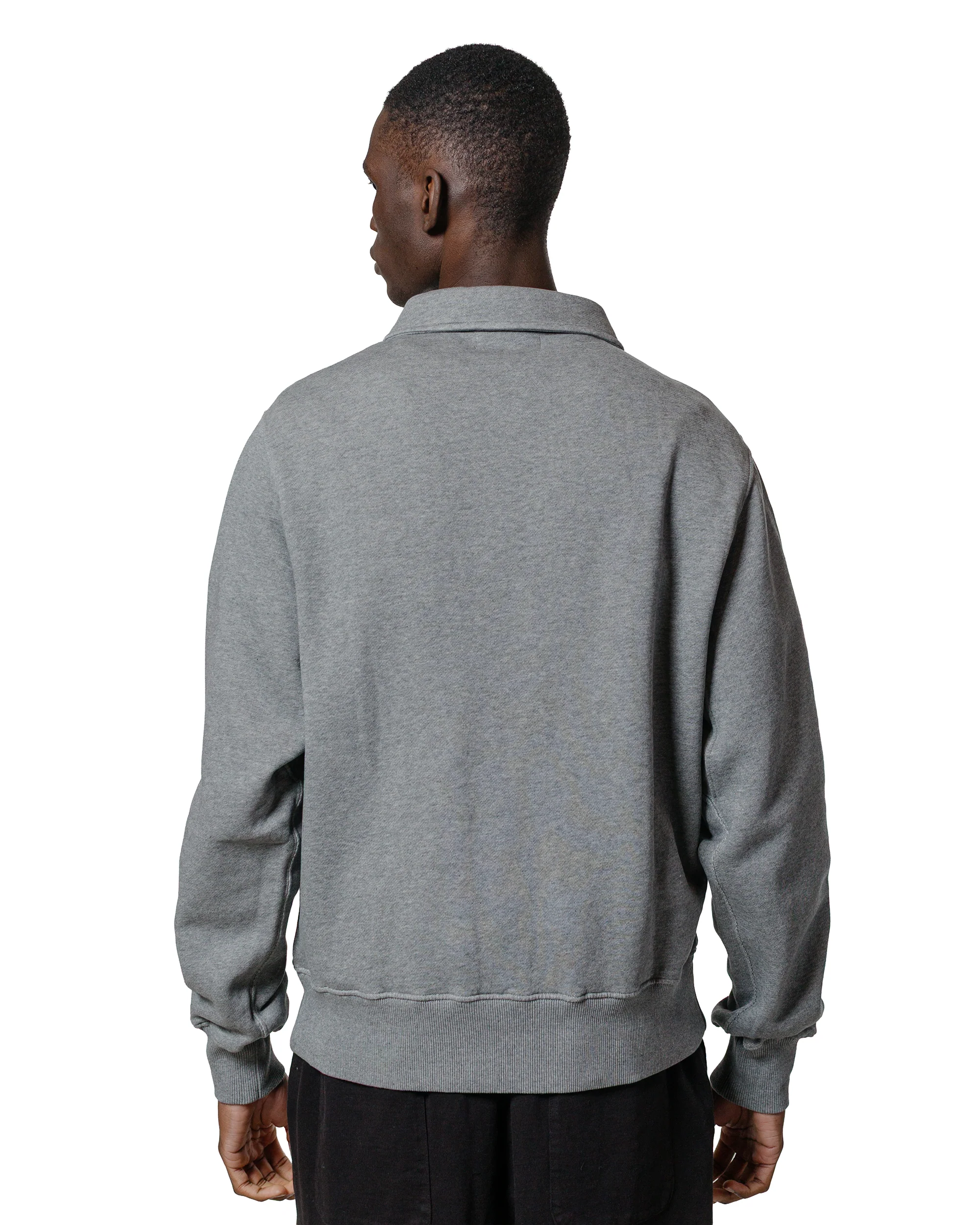 Merz B. Schwanen ZIPC01 Zip Collar Sweatshirt Grey Melange - Image 3