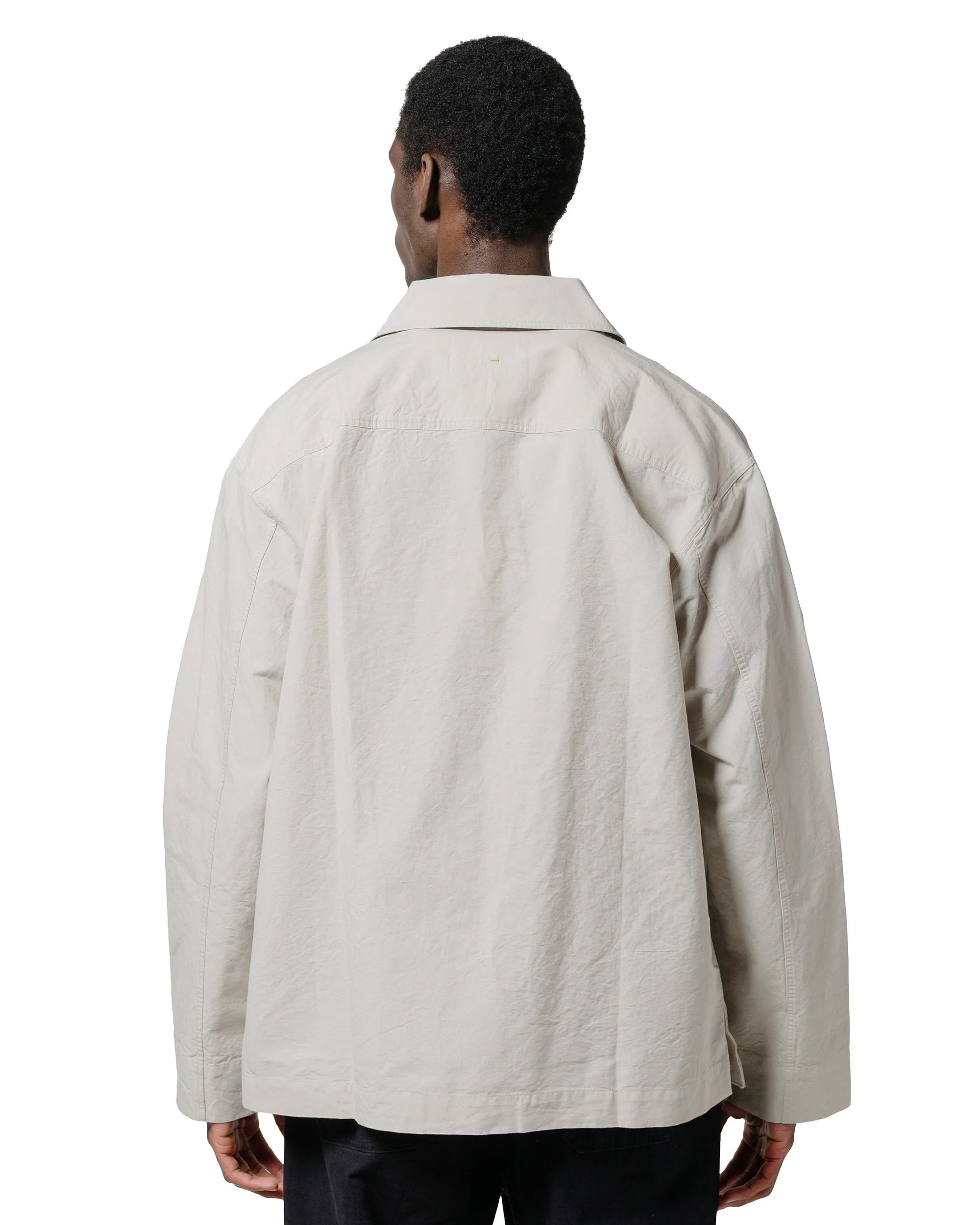 MHL Storm Flap Shirt Dry Cotton Linen Pale Stone - Image 3