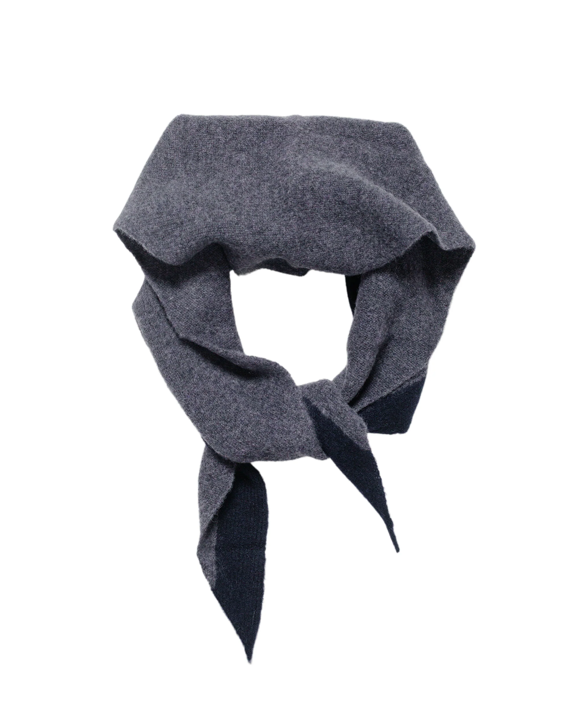 MHL Tipped Scout Scarf Lambswool Grey/Ink