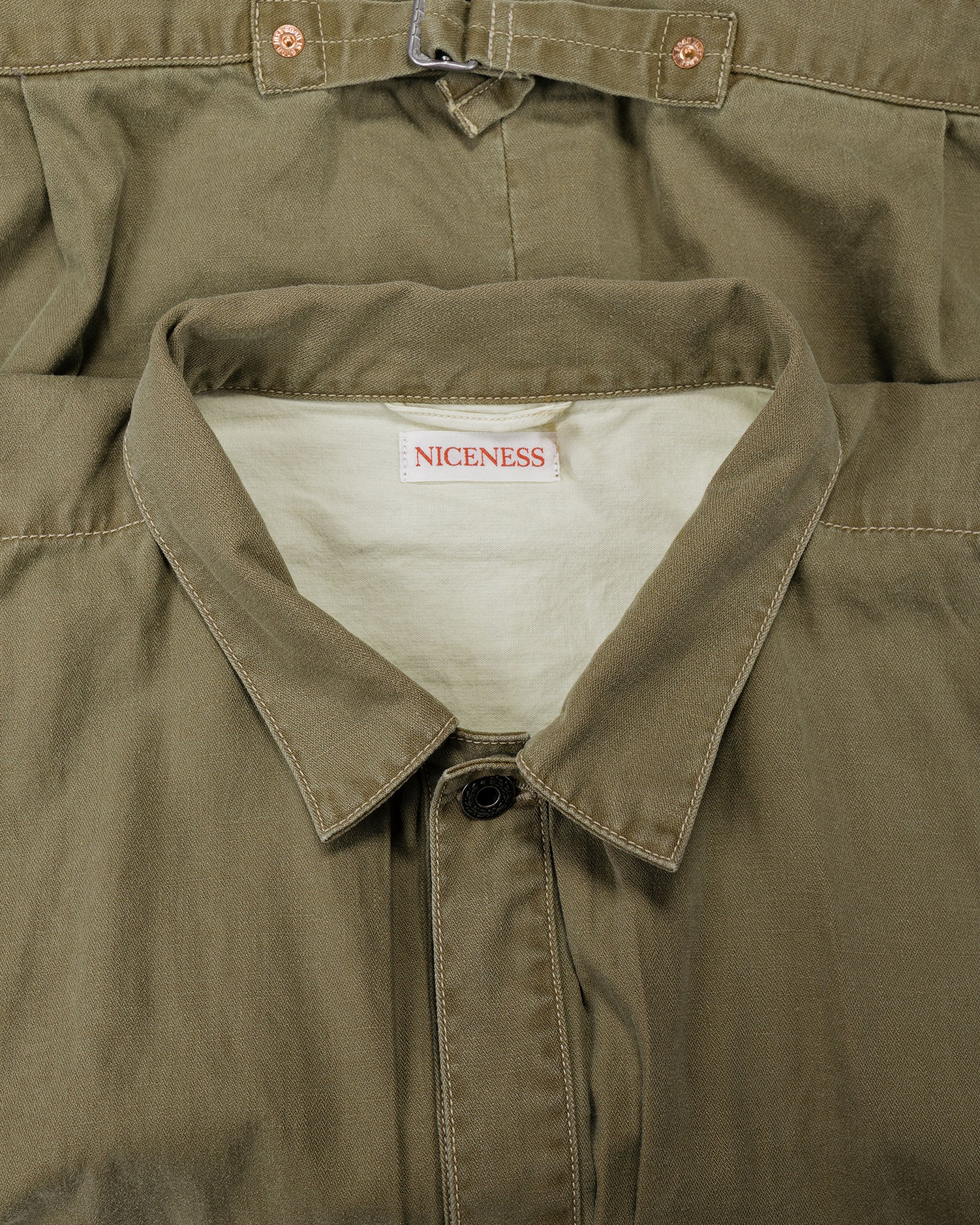 NICENESS H.Thornhill Vintage Treat Herringbone Trucker Khaki - Image 5