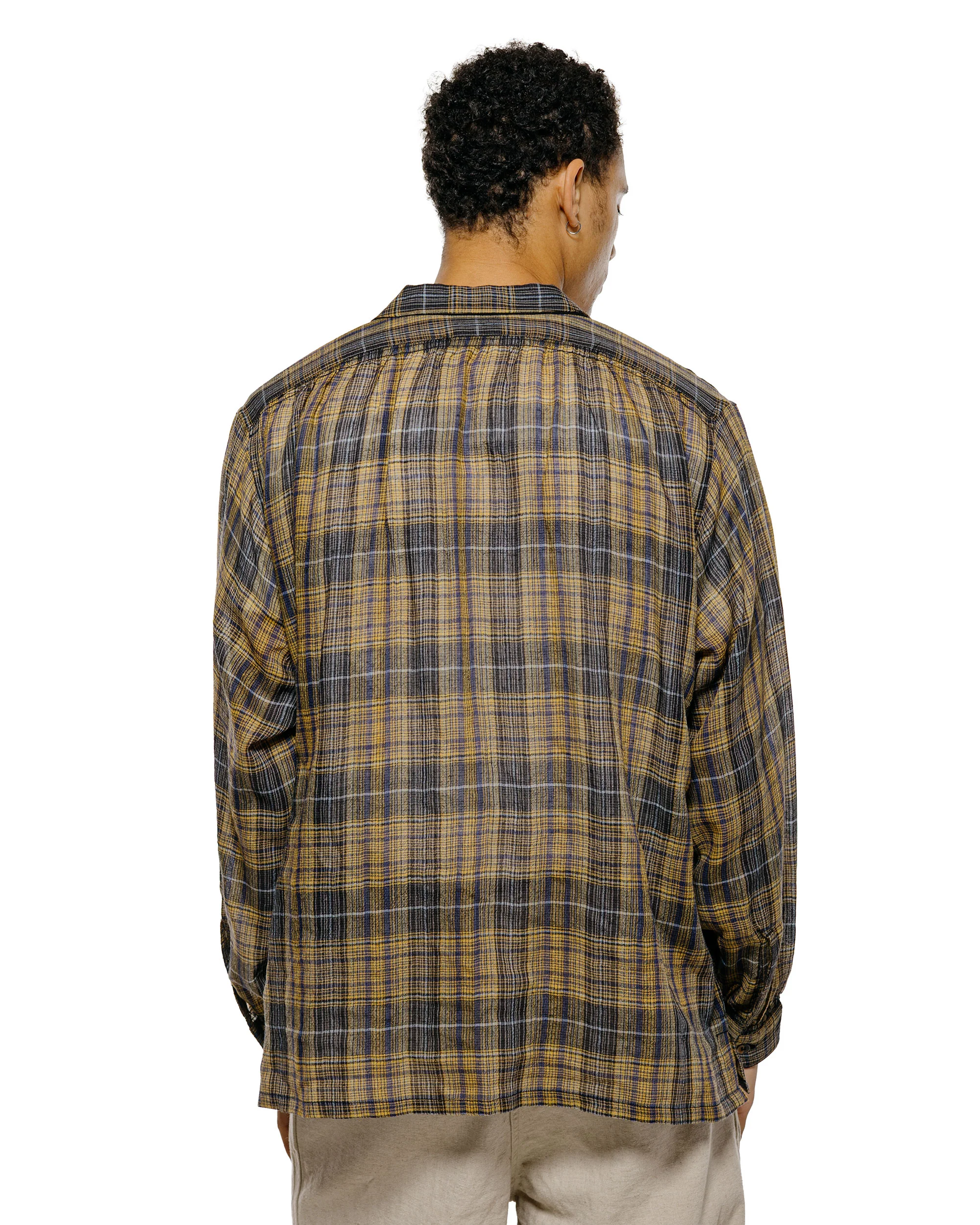 NICENESS Thom Open Collar Jacket Shirt Yellow - Image 3
