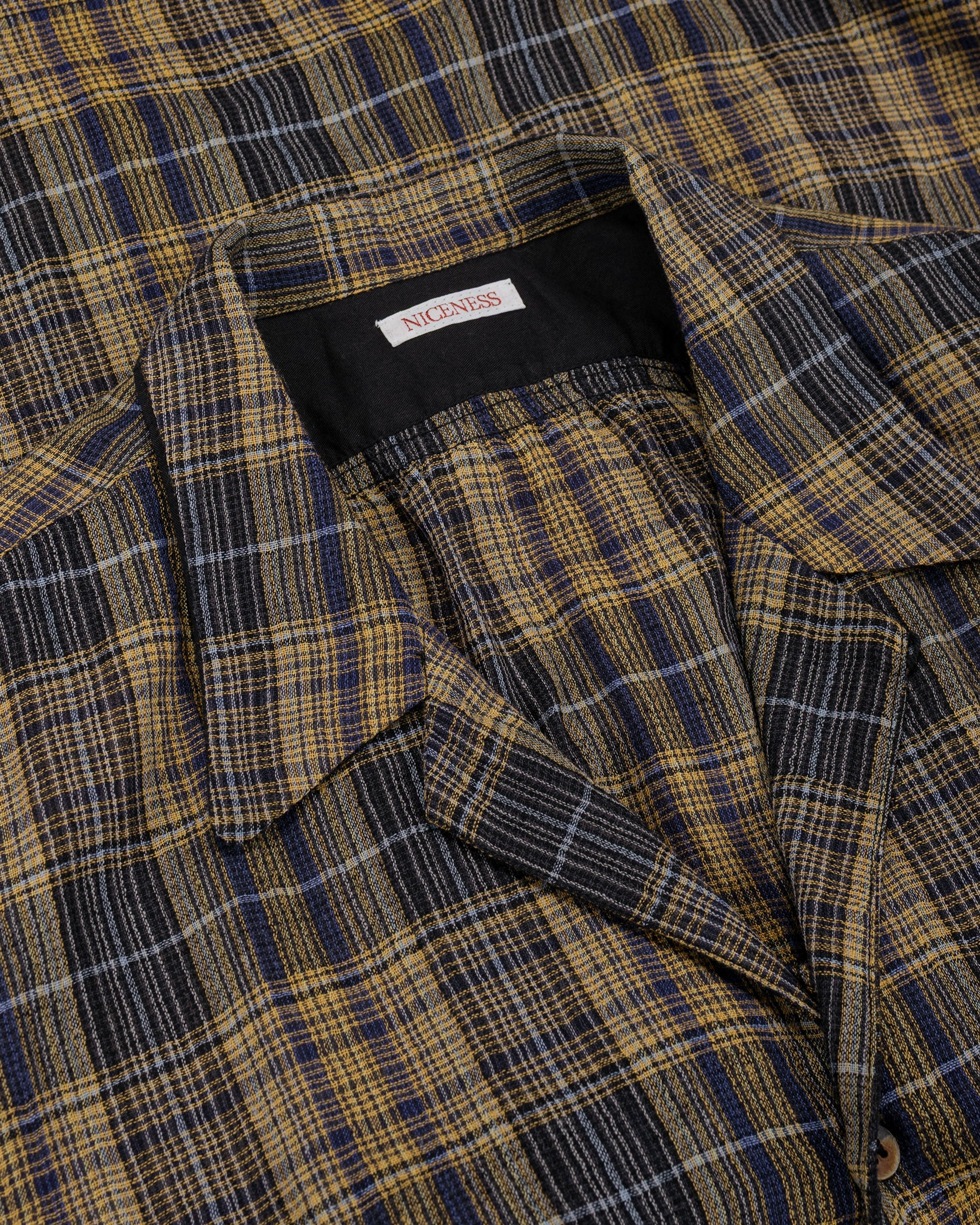 NICENESS Thom Open Collar Jacket Shirt Yellow - Image 5