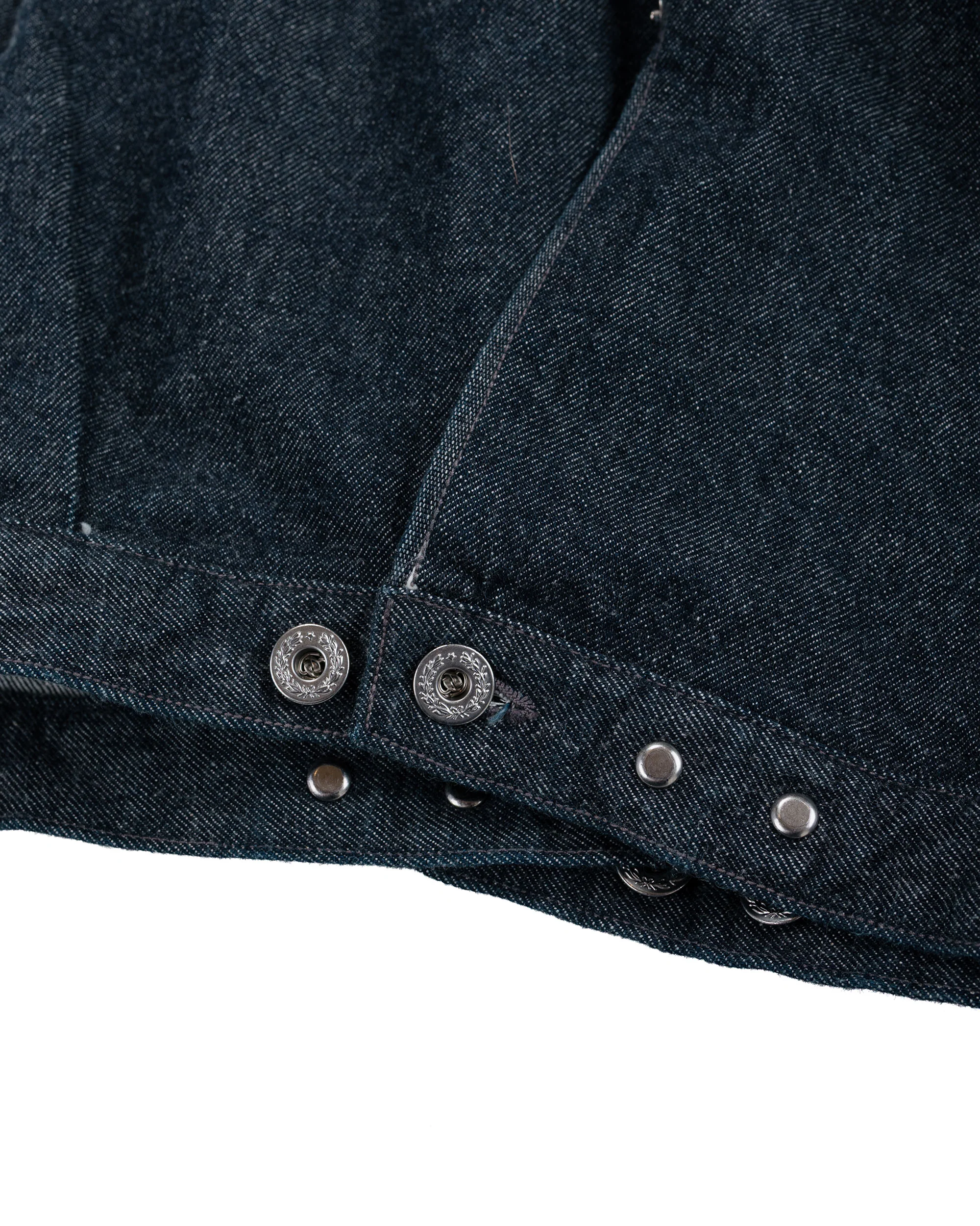 NICENESS Thornhill Raw Denim Tracker Jacket Indigo - Image 6