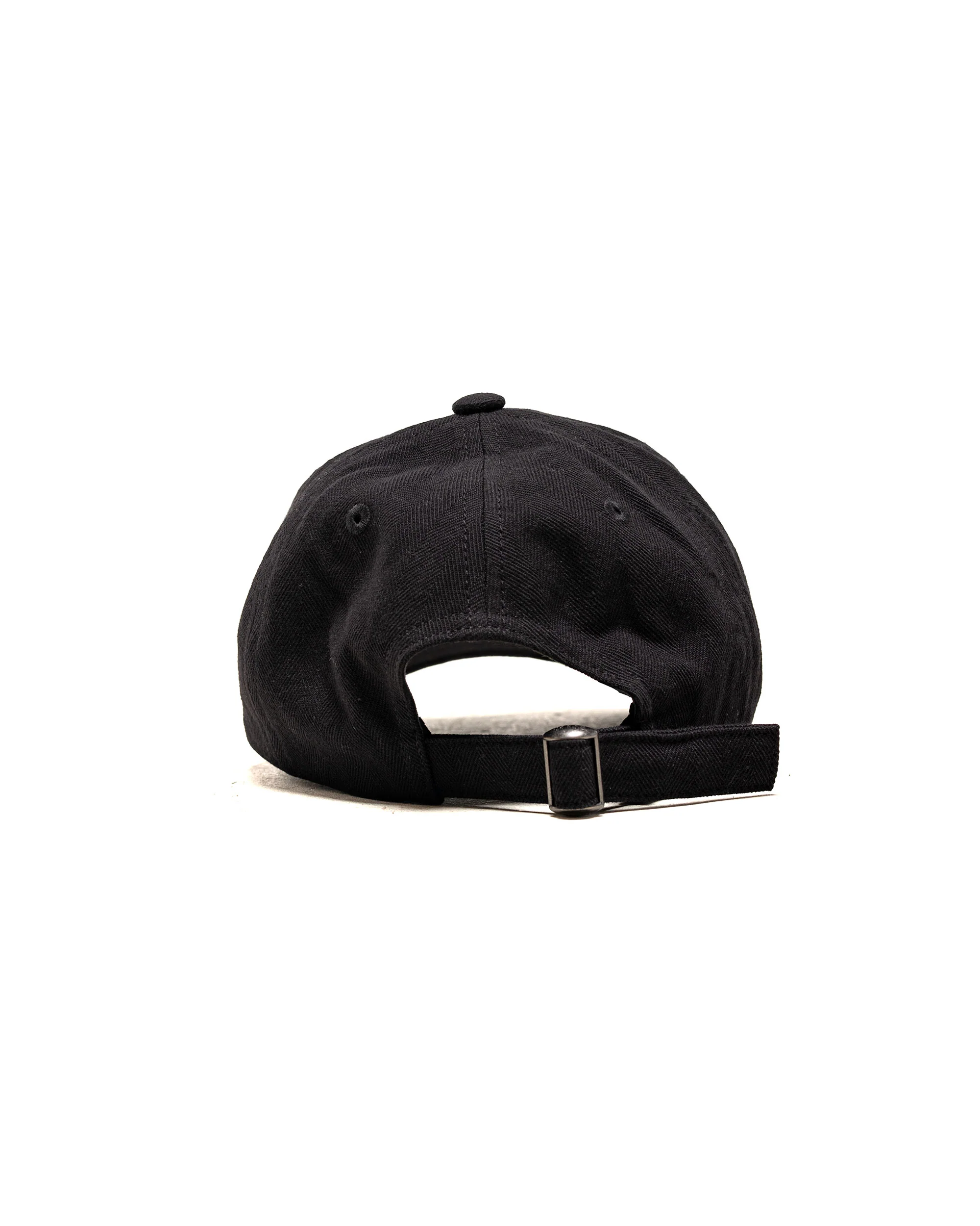 Norse Projects Cotton Wool Herringbone Twill 6-Panel Cap Black - Image 2