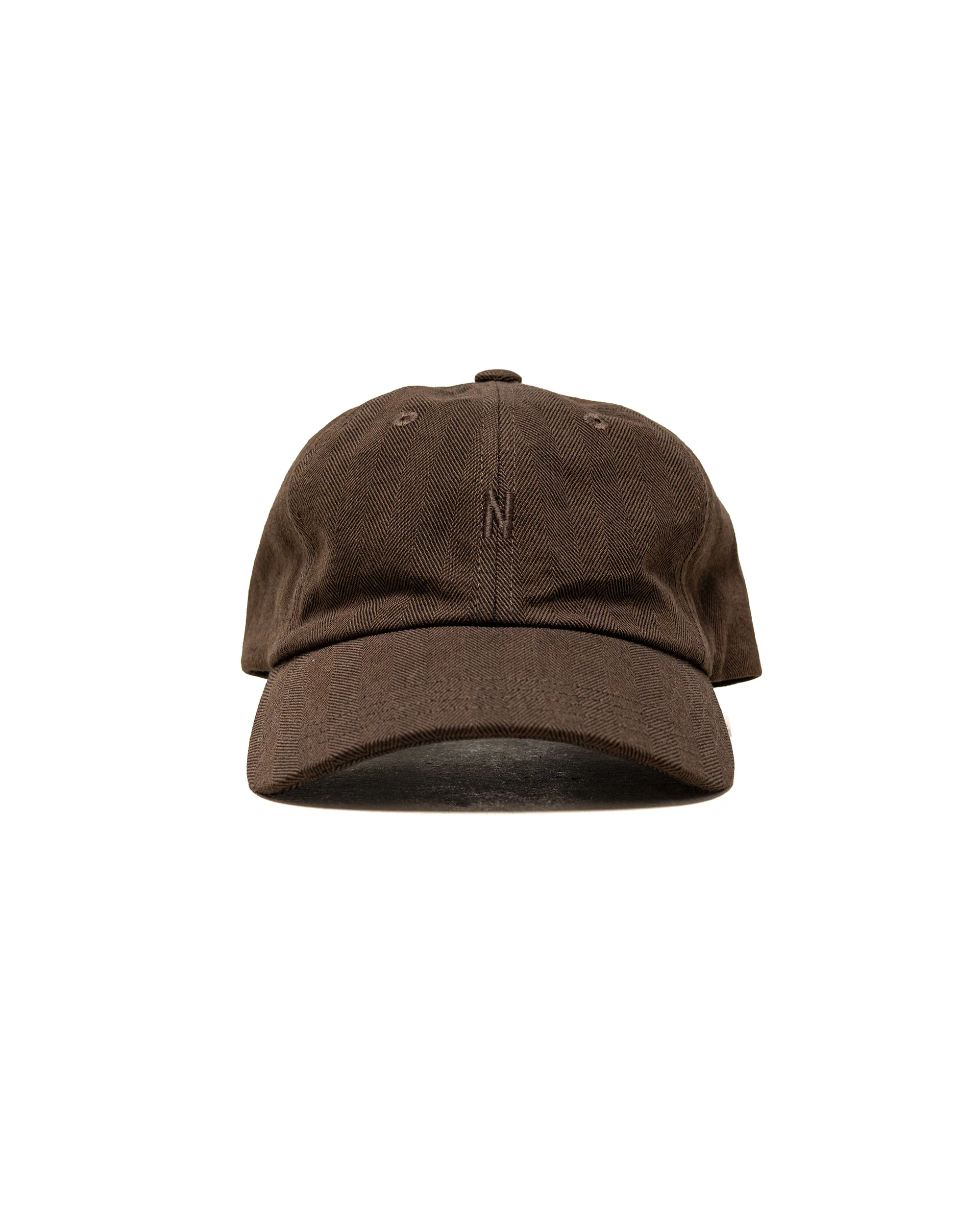 Norse Projects Cotton Wool Herringbone Twill 6-Panel Cap Delicioso Brown
