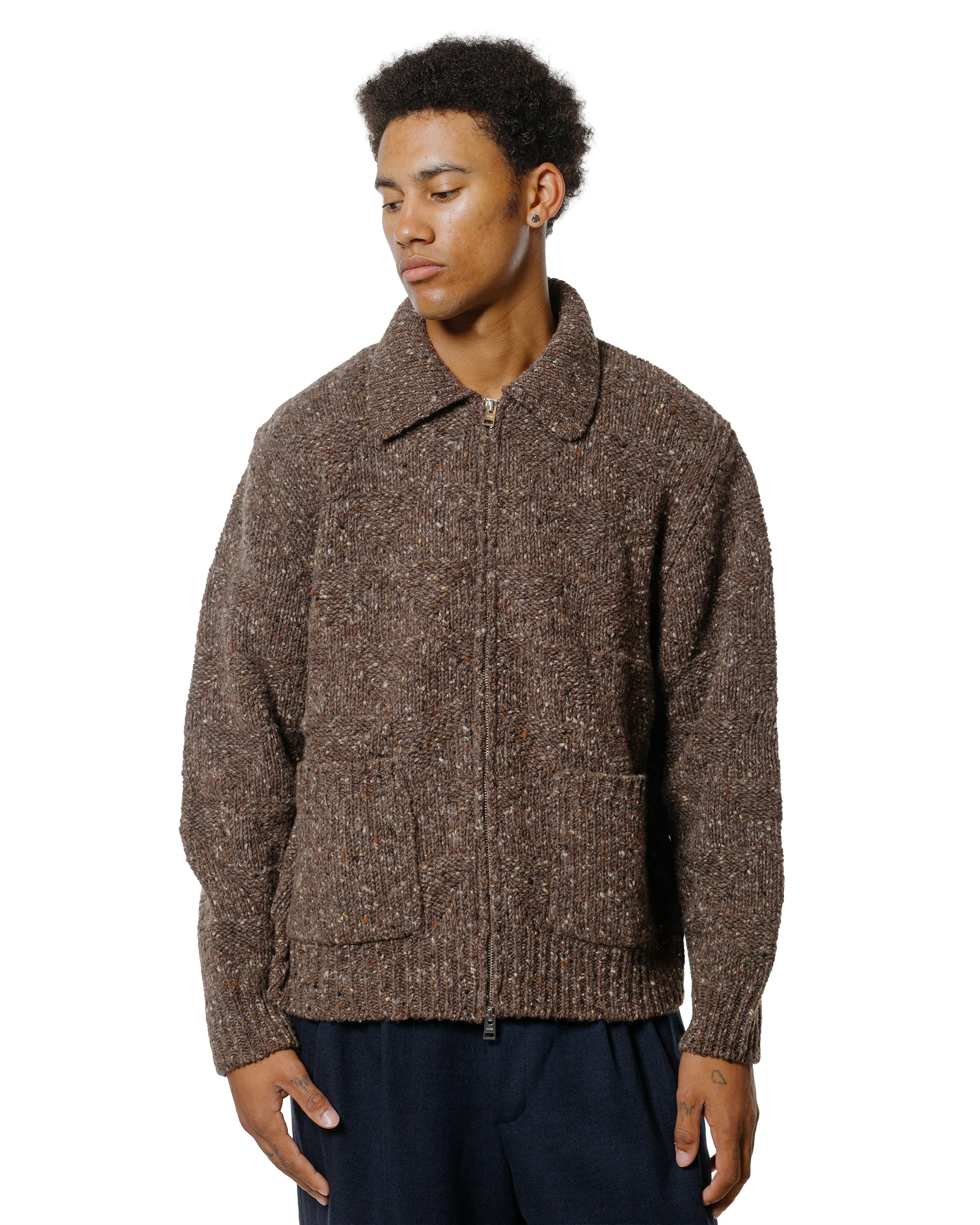 Norse Projects Erik Donegal Diamond Jacket Seal Brown - Image 2