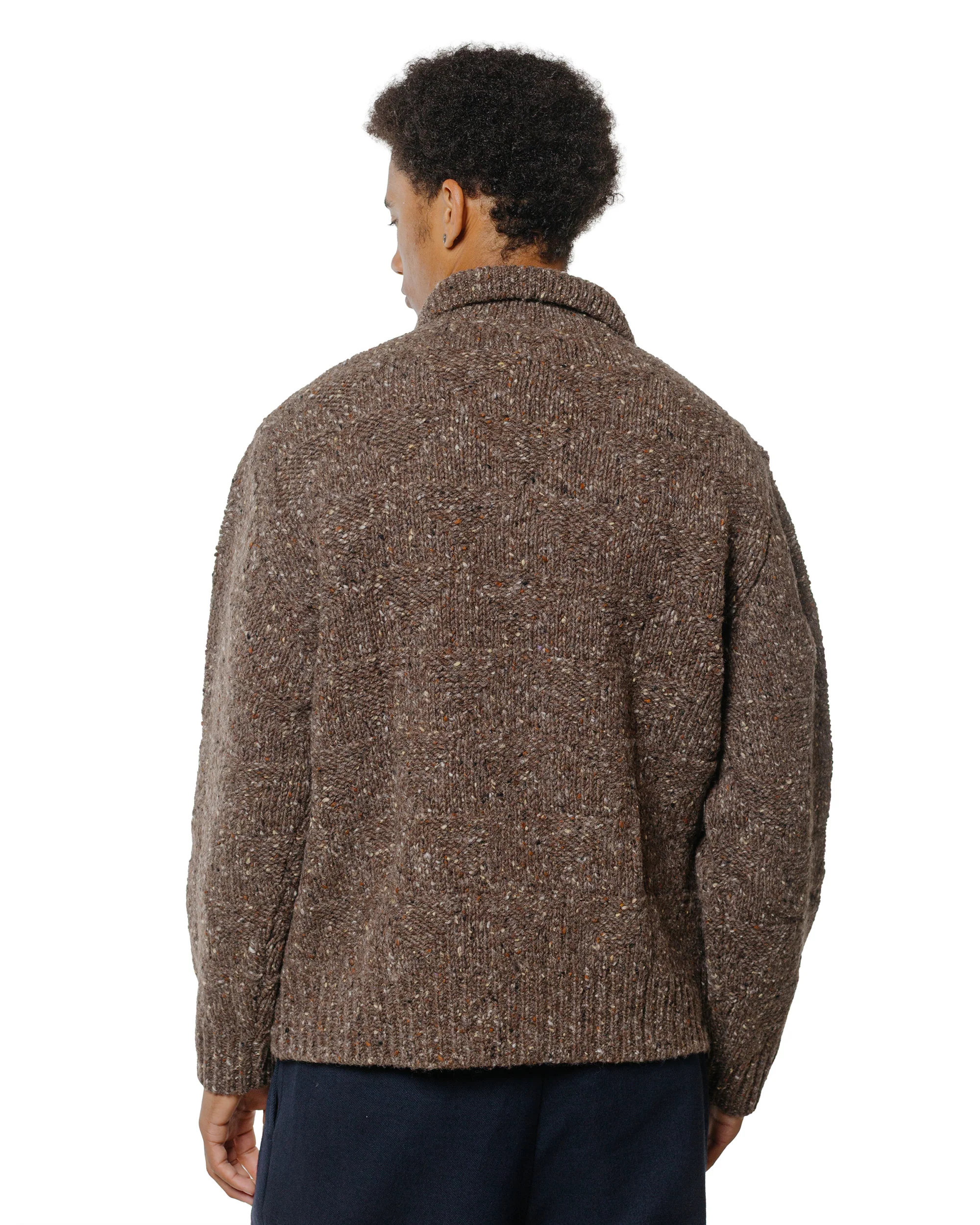 Norse Projects Erik Donegal Diamond Jacket Seal Brown - Image 3