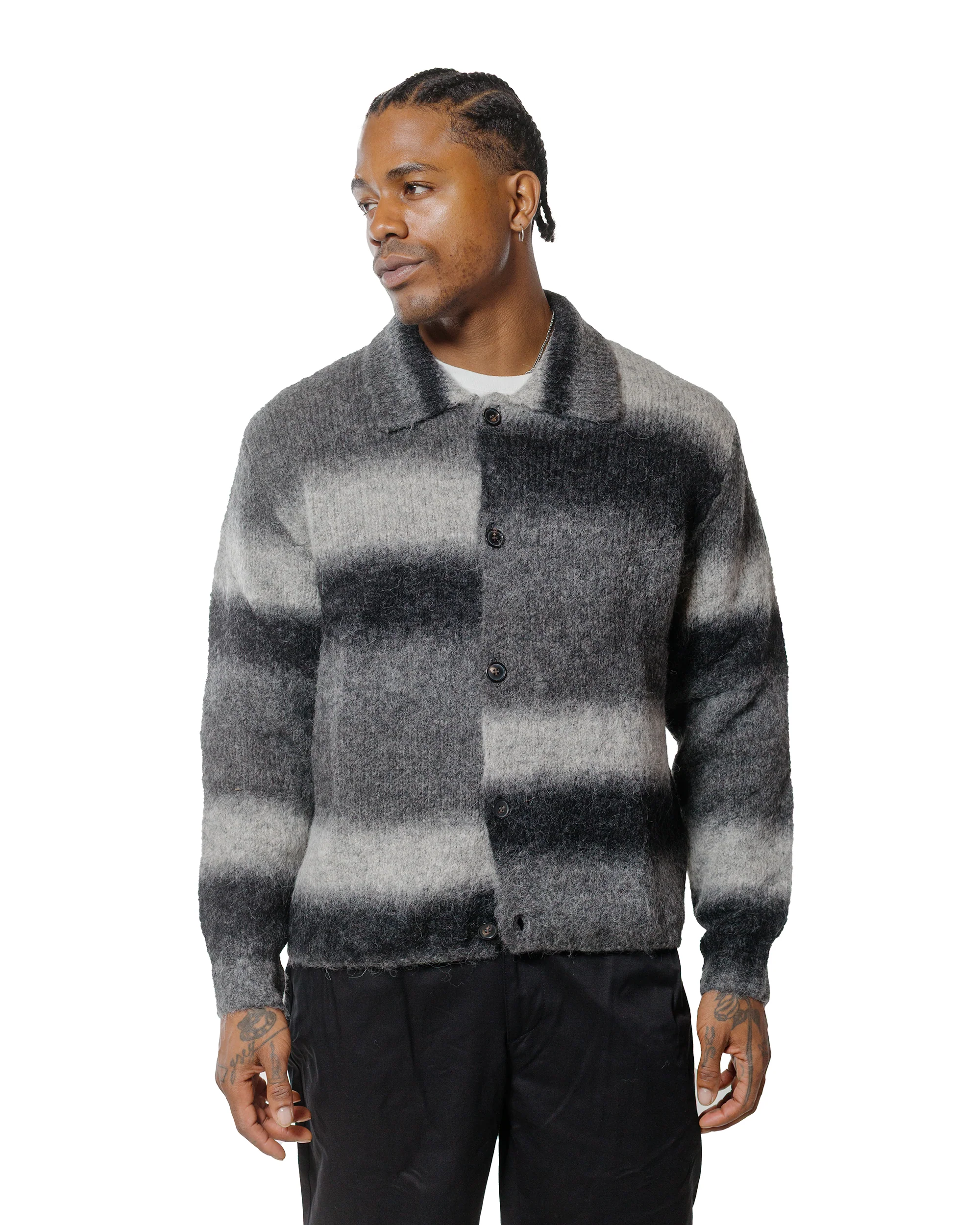 Norse Projects Erik Gradient Alpaca Wool Jacket Charcoal Melange - Image 2