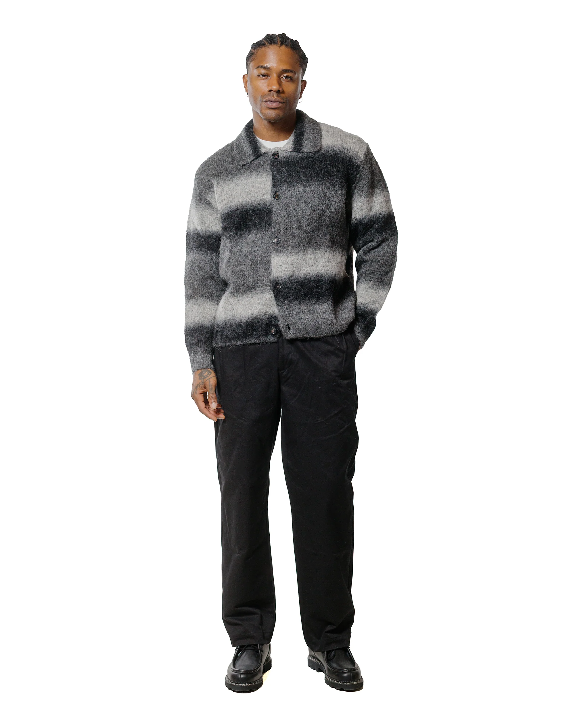 Norse Projects Erik Gradient Alpaca Wool Jacket Charcoal Melange - Image 4