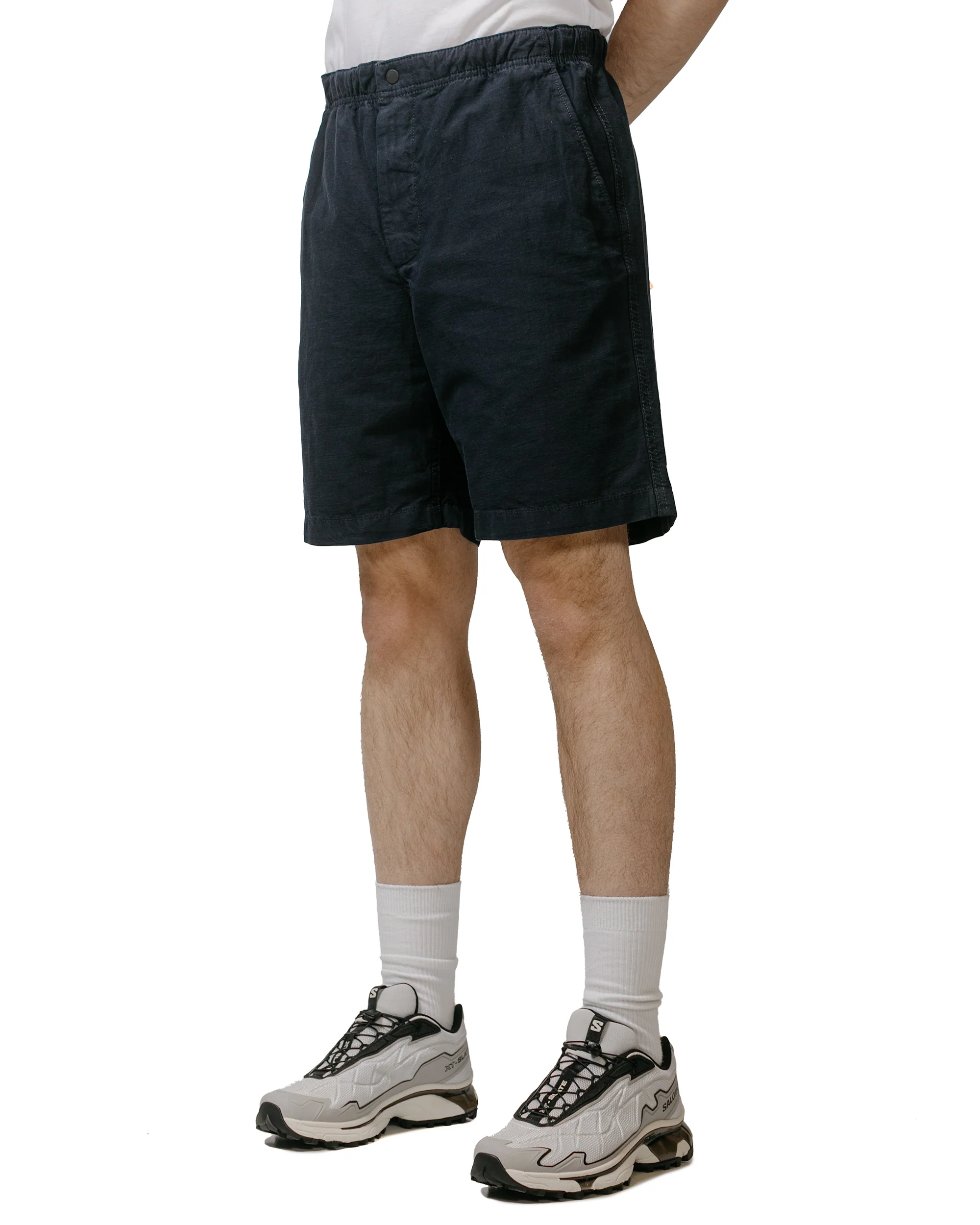 Norse Projects Ezra Relaxed Cotton Linen Short Dark Navy - Image 2