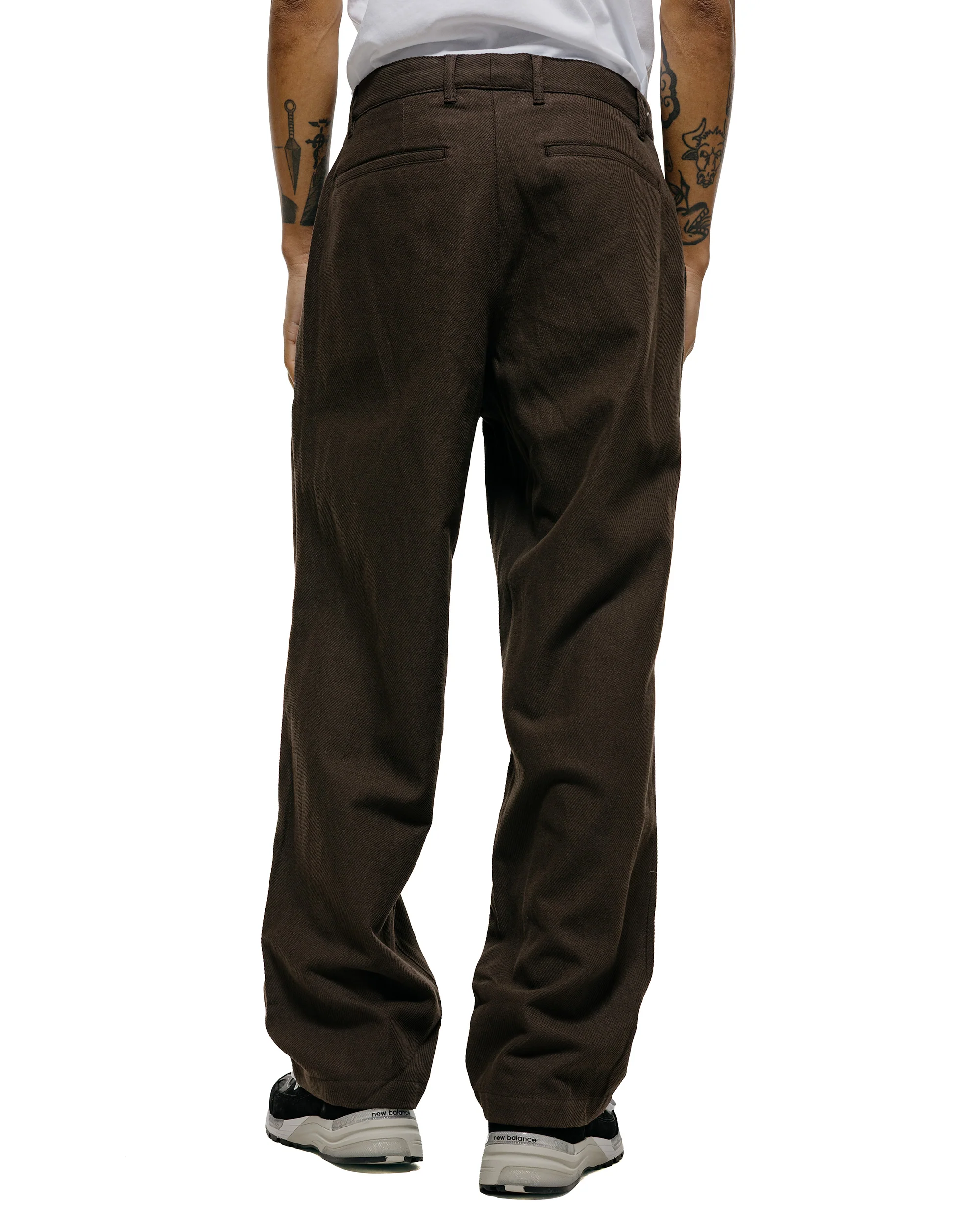 Norse Projects Hestur Relaxed Cotton Linen Twill  Pleated Trouser Delicioso Brown - Image 3