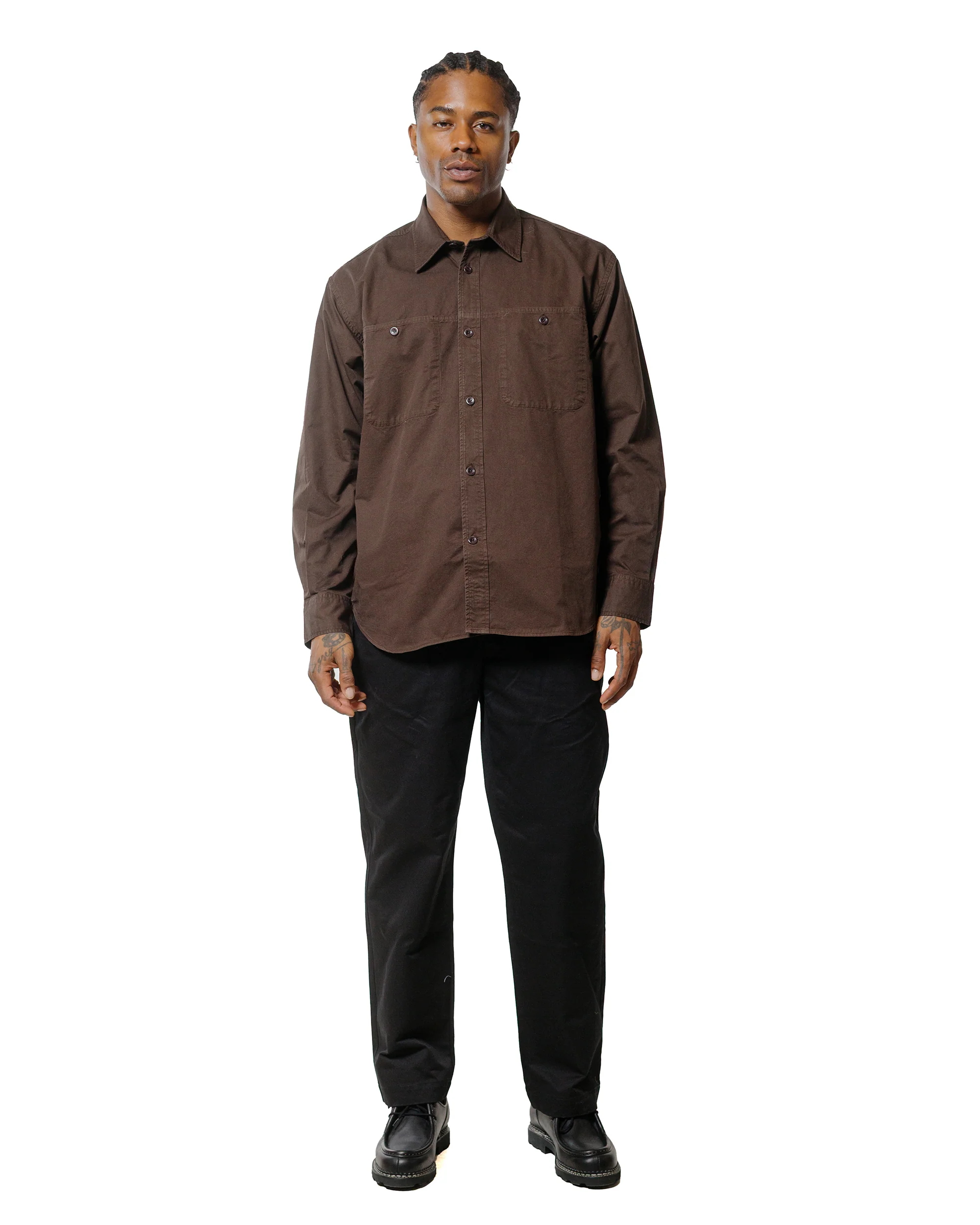 Norse Projects Julius Mineral Dyed Overshirt Shirt Espresso - Image 4