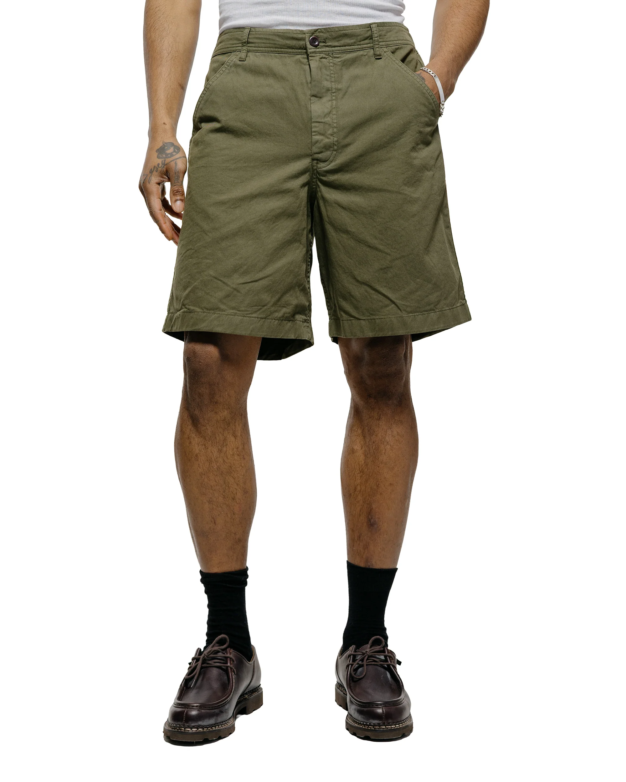 Norse Projects Kvitfjell Relaxed Cotton Twill Short Olive Night - Image 2