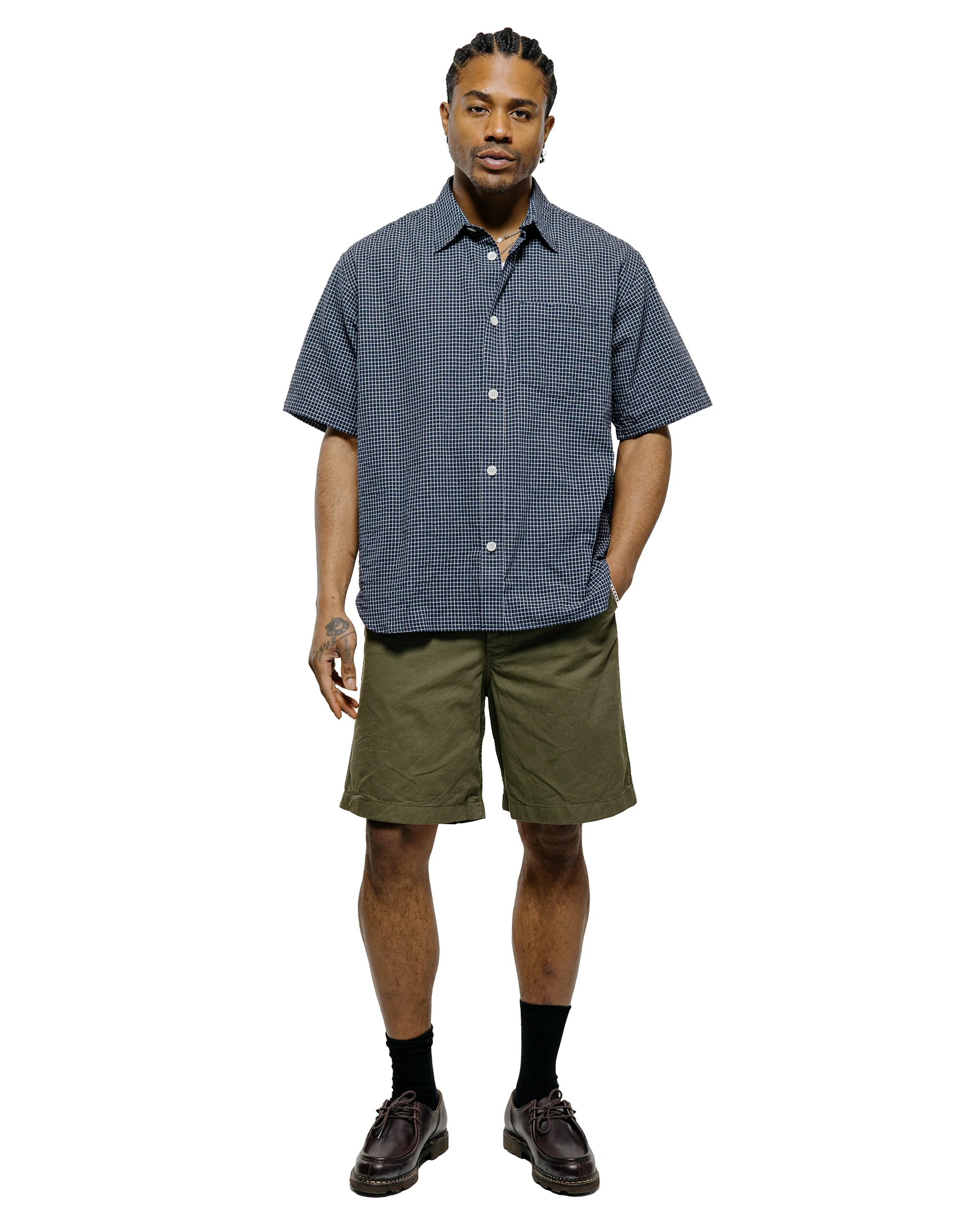 Norse Projects Kvitfjell Relaxed Cotton Twill Short Olive Night - Image 4