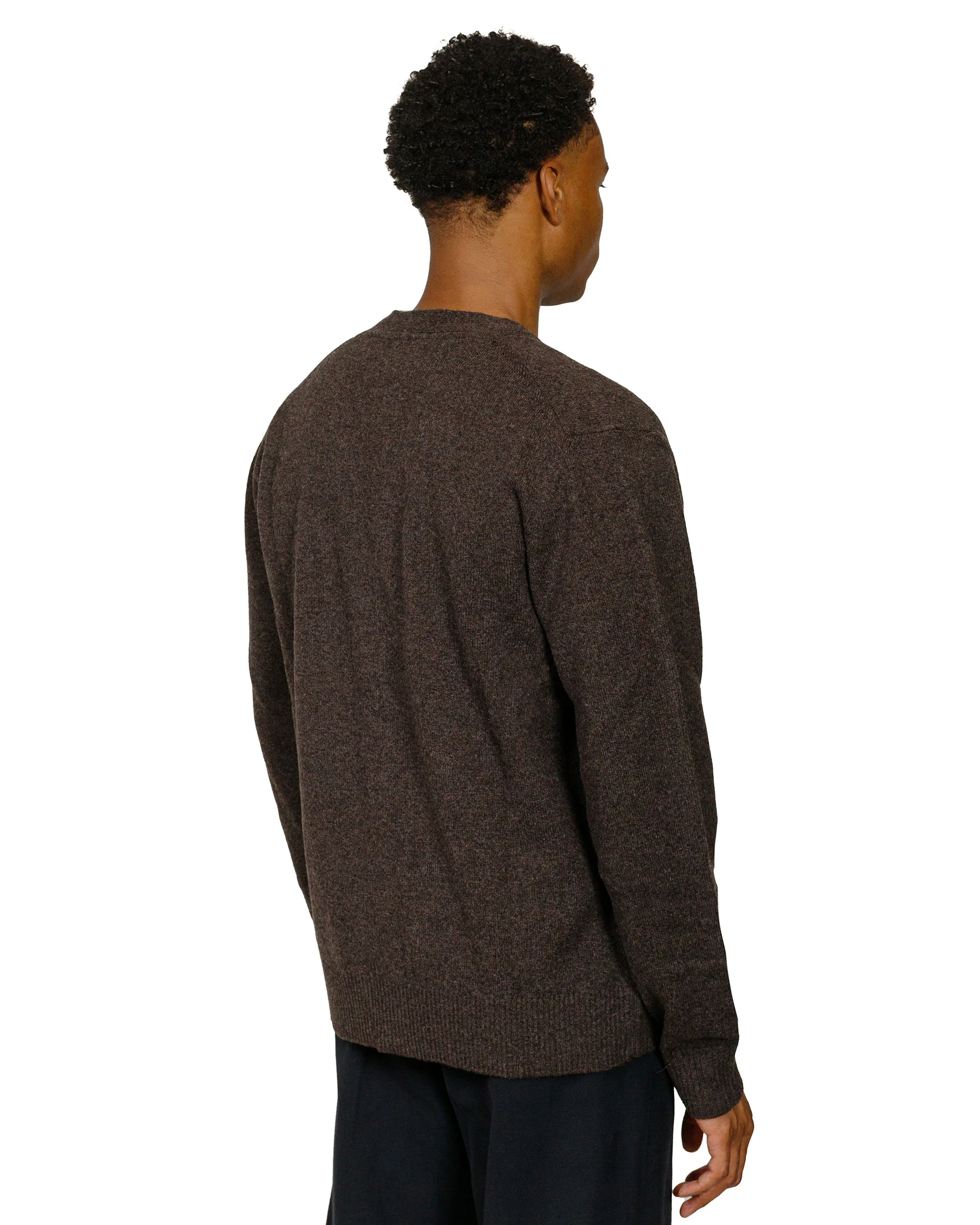 Norse Projects Standard Merino Lambswool Cardigan Heathland Brown - Image 3