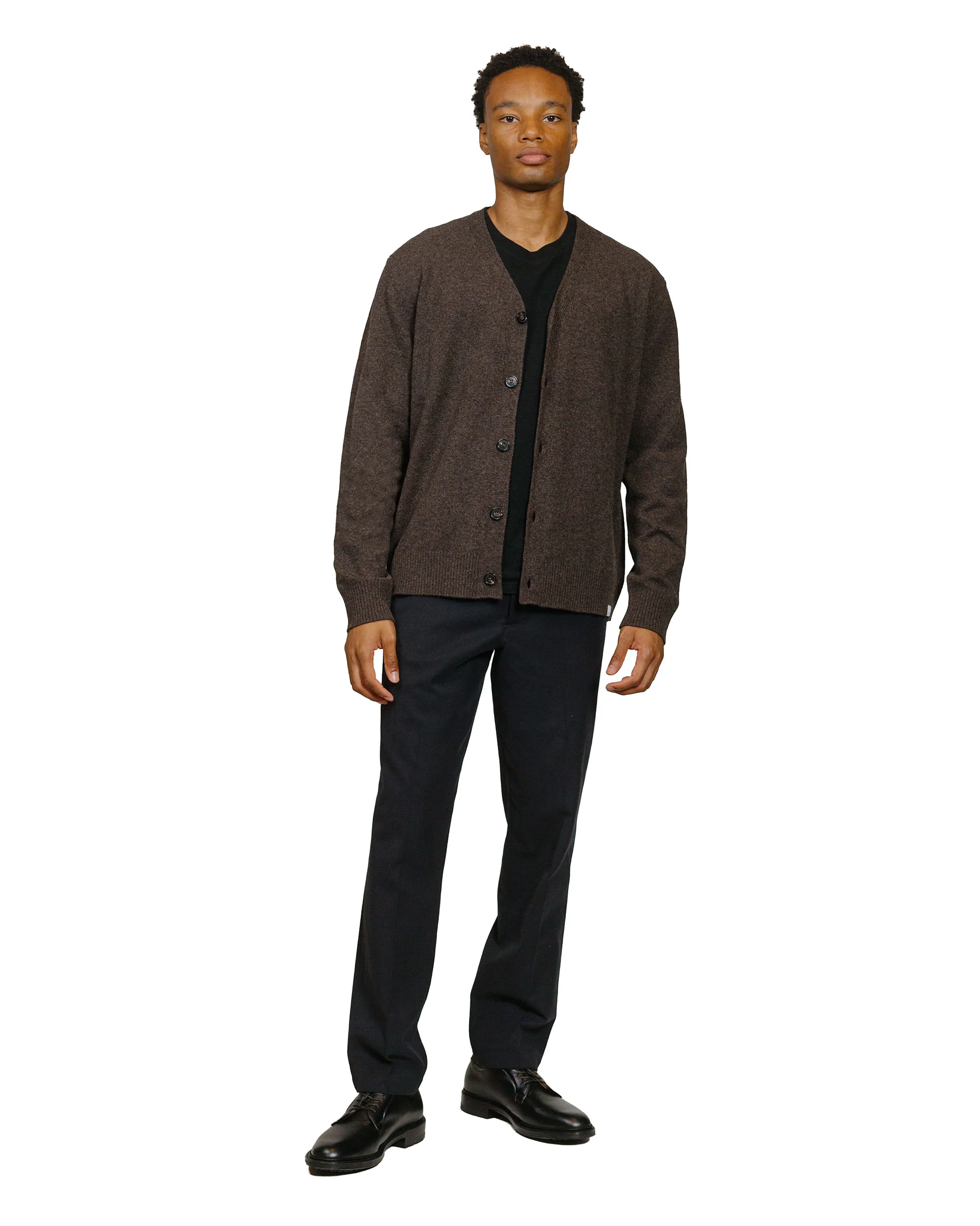 Norse Projects Standard Merino Lambswool Cardigan Heathland Brown - Image 4