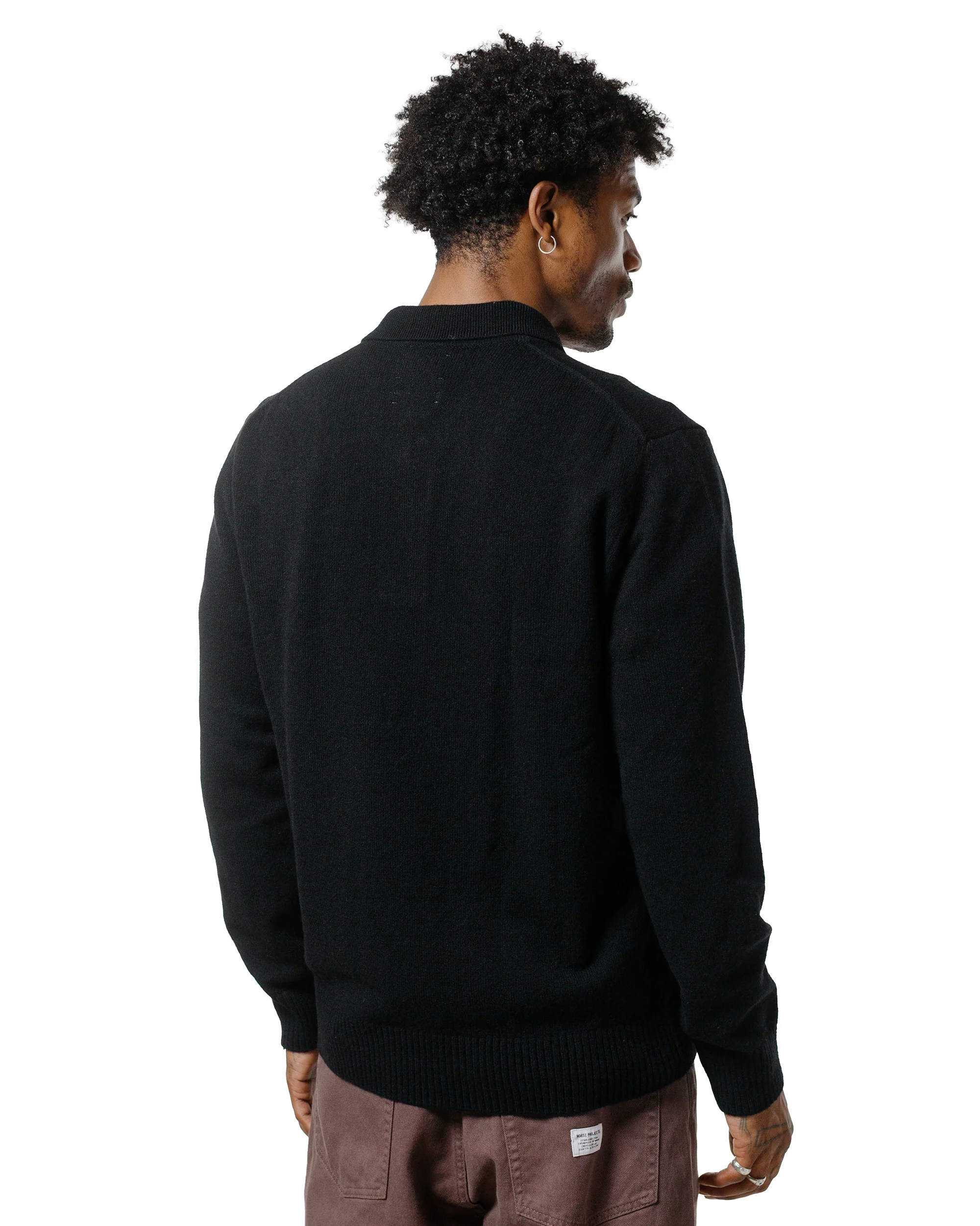 Norse Projects Standard Merino Lambswool Polo Black - Image 3
