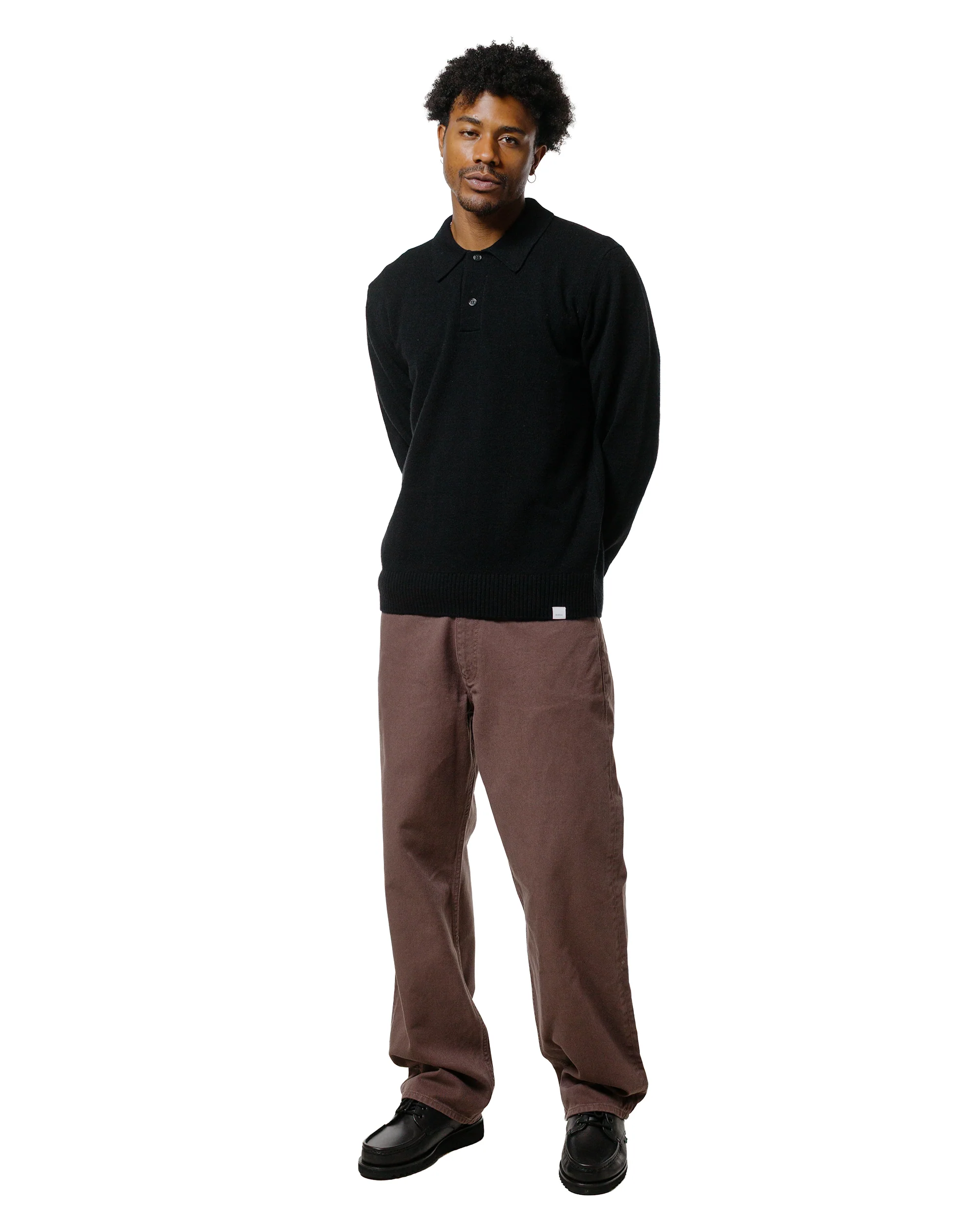 Norse Projects Standard Merino Lambswool Polo Black - Image 4
