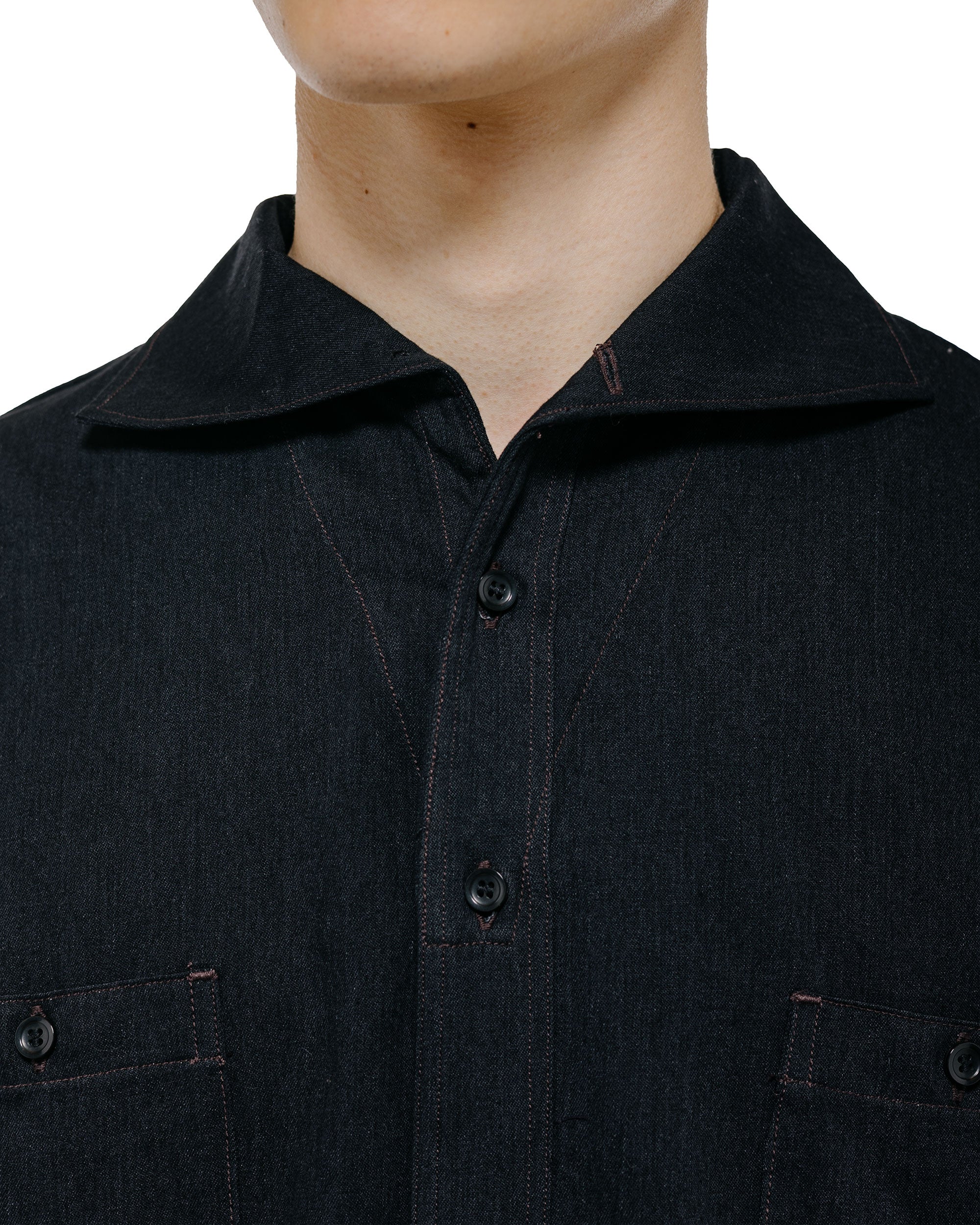 Old Joe Camp Collar Marine Shirts Long Sleeve Black - Image 3