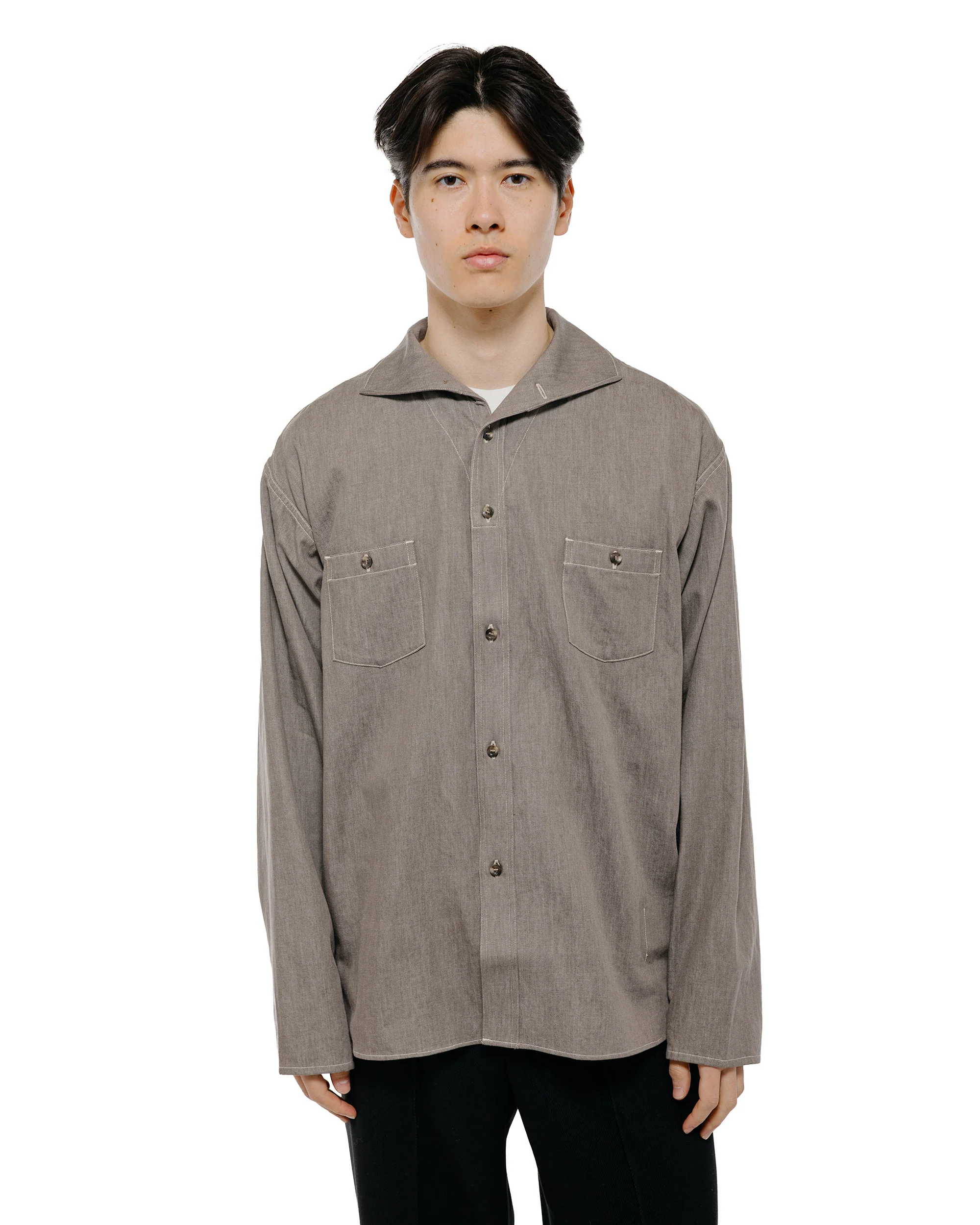 Old Joe Camp Collar Marine Shirts Long Sleeve Nutmeg - Image 2