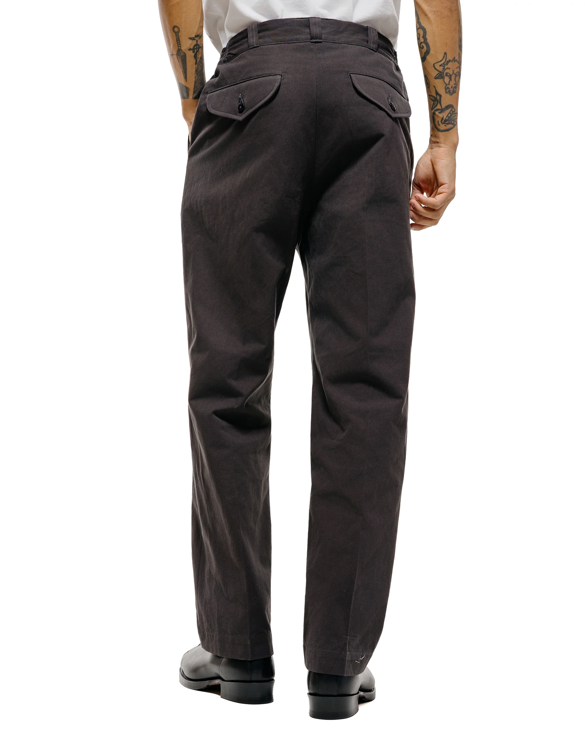 Old Joe Front Tuck Army Trouser Black - Image 3