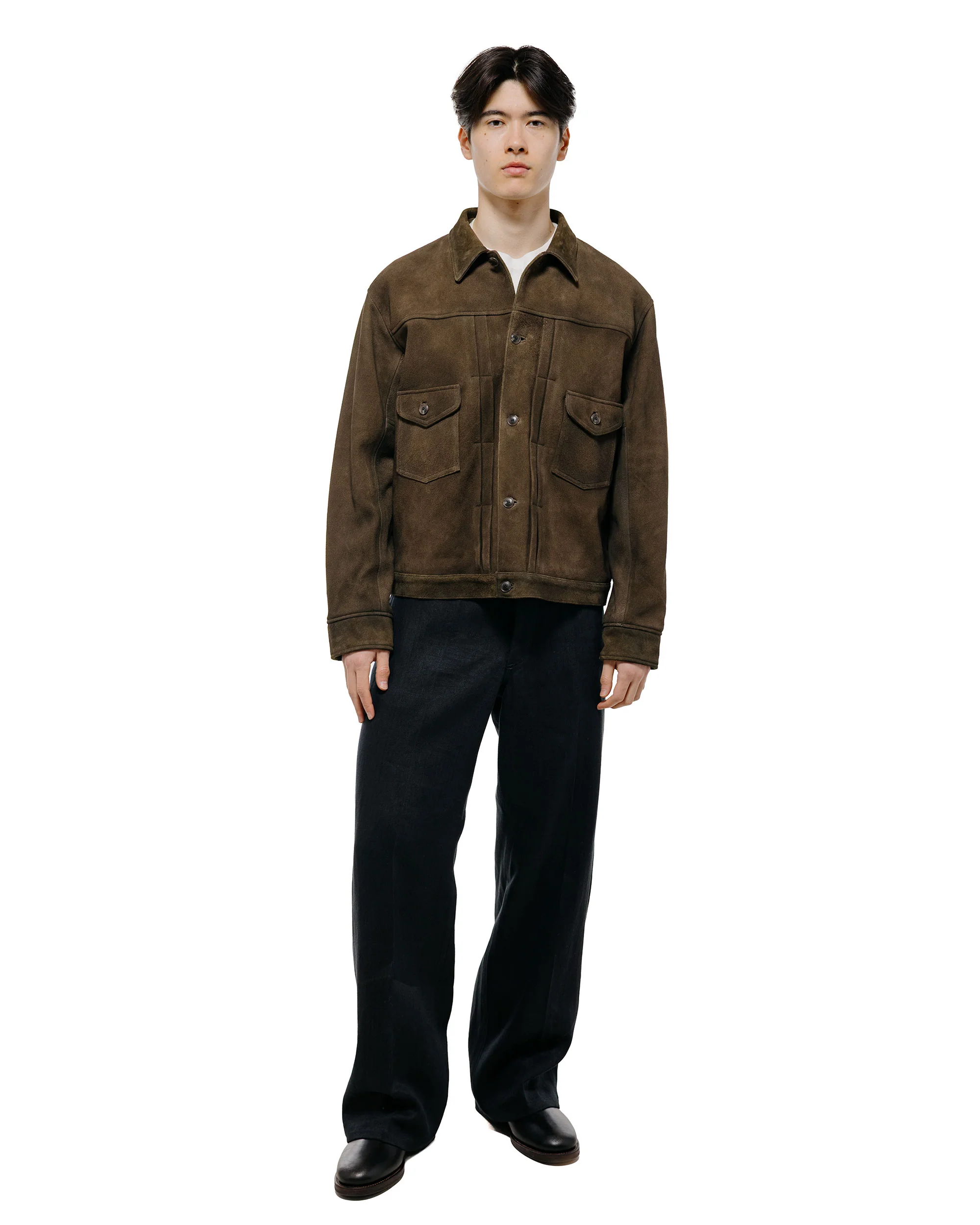 Old Joe Patina Deer Skin Jean Jacket Suede Oak Suede - Image 5