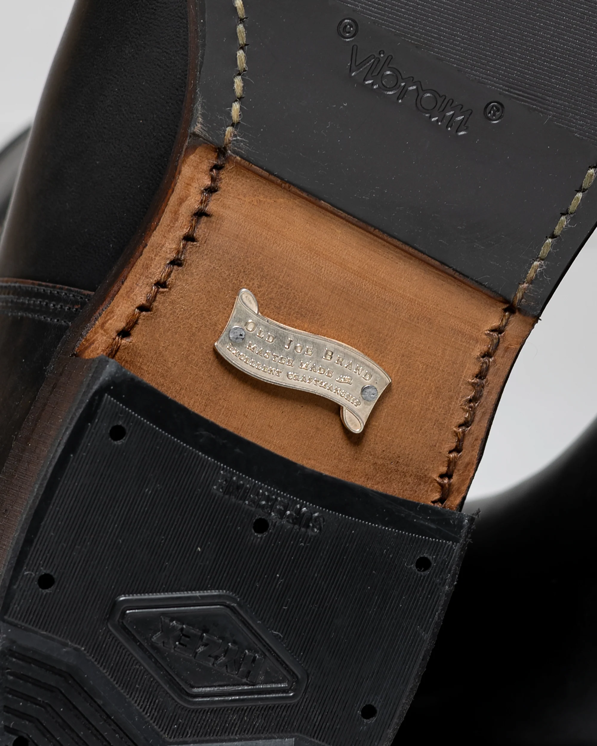 Old Joe 'The Engineer' Artisan Leather Engineer Boots Black Brown Horse Butt - Image 7